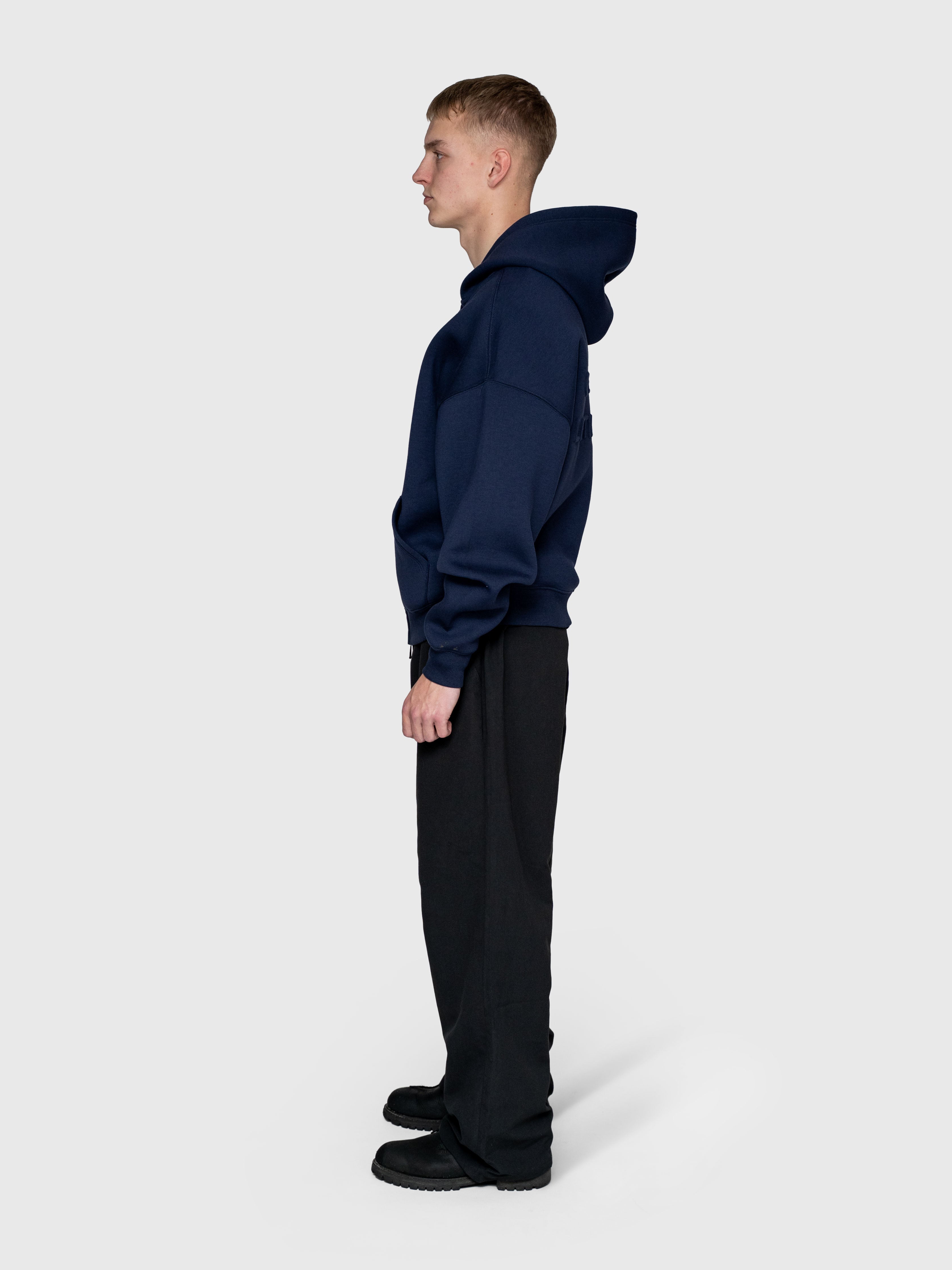 Scuba Embossed Zip Hoodie - Midnight Navy