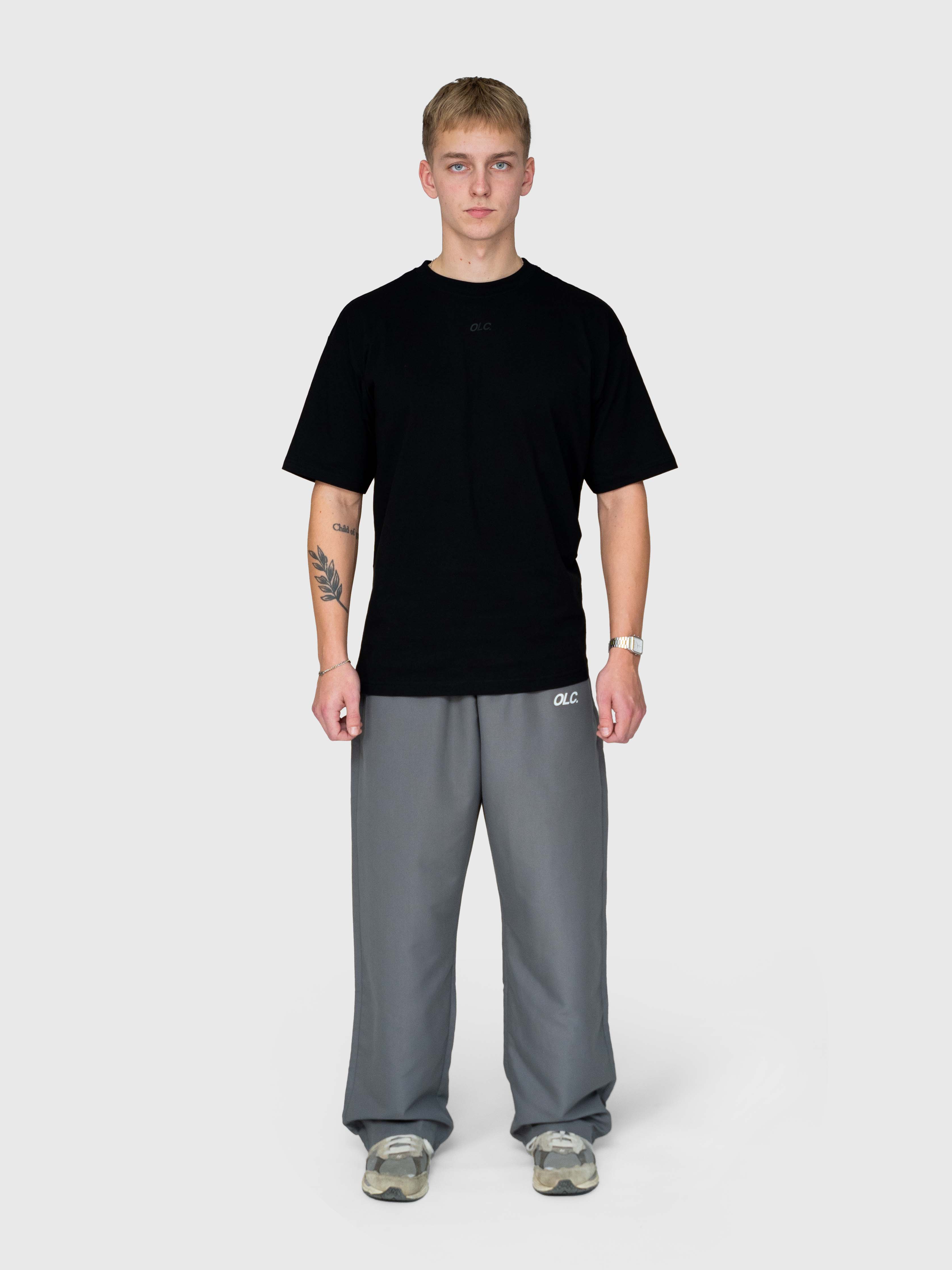 Logo Core Pants - Charcoal/White