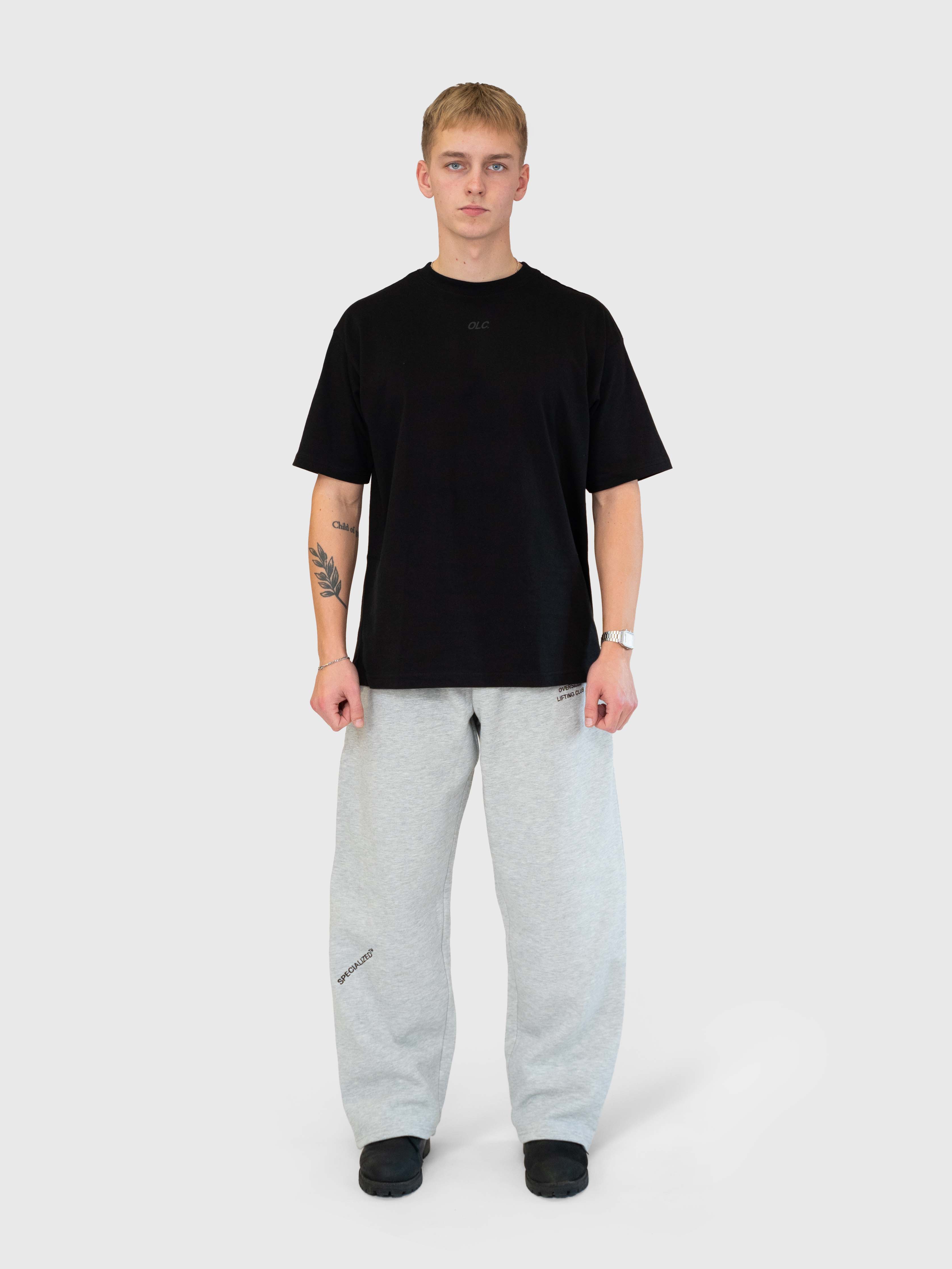 Confidence Straight Sweatpants - Melange Grey/Black