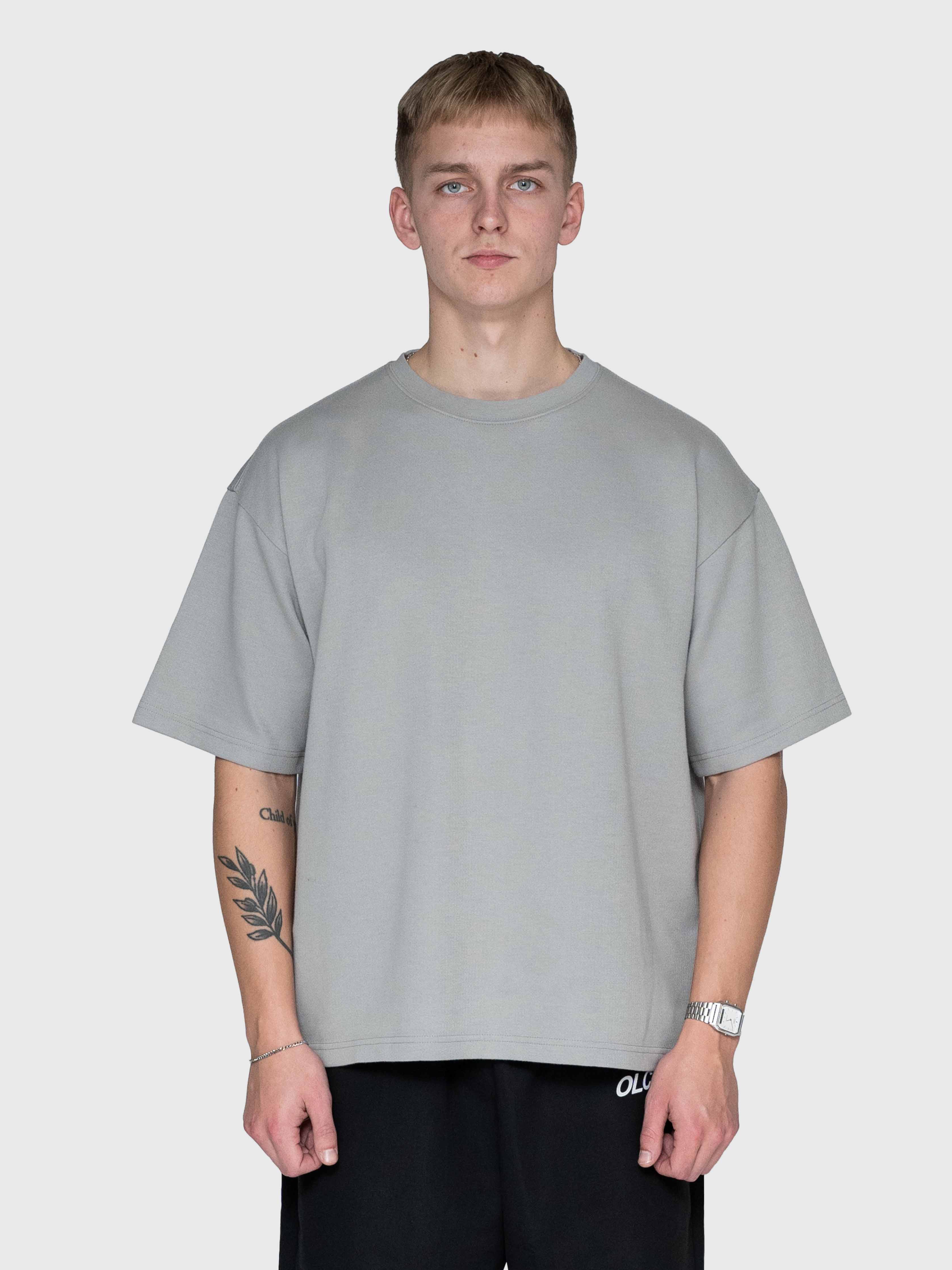 Interlock Stamina Box Tee - Neutral Grey/White