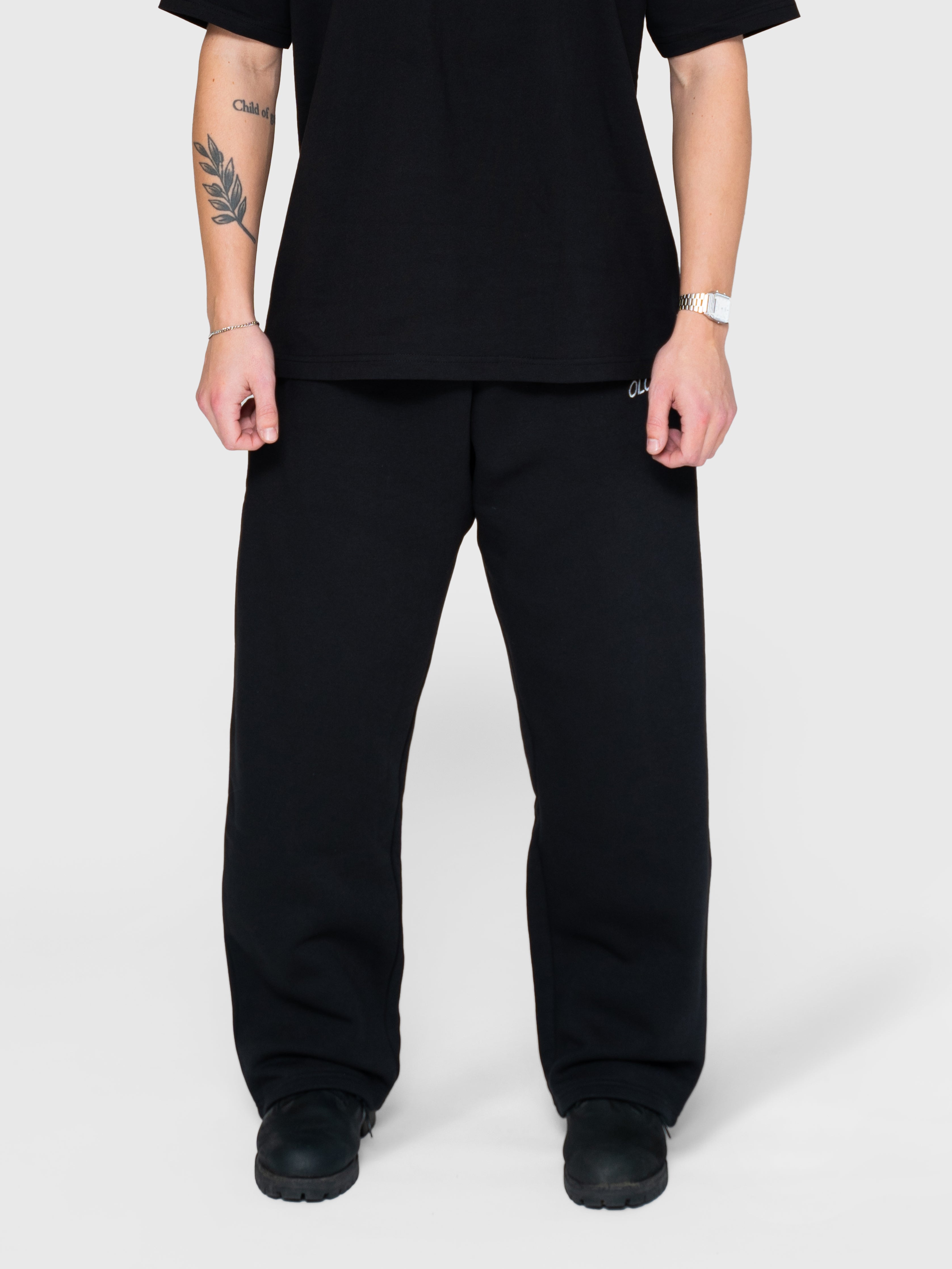 Logo Straight Sweatpants - Black/White