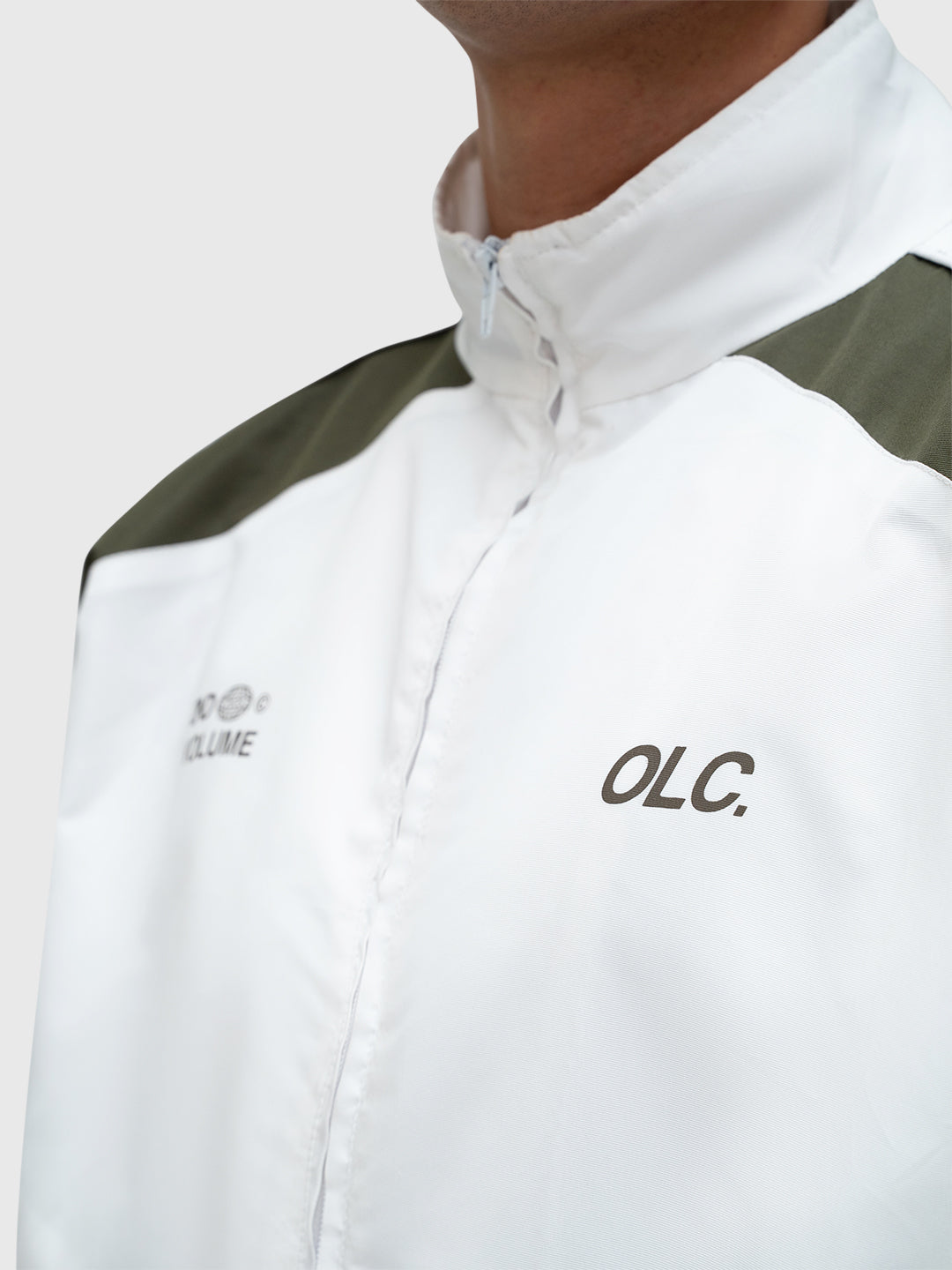 LE Track Jacket - Bright White/Dusty Khaki