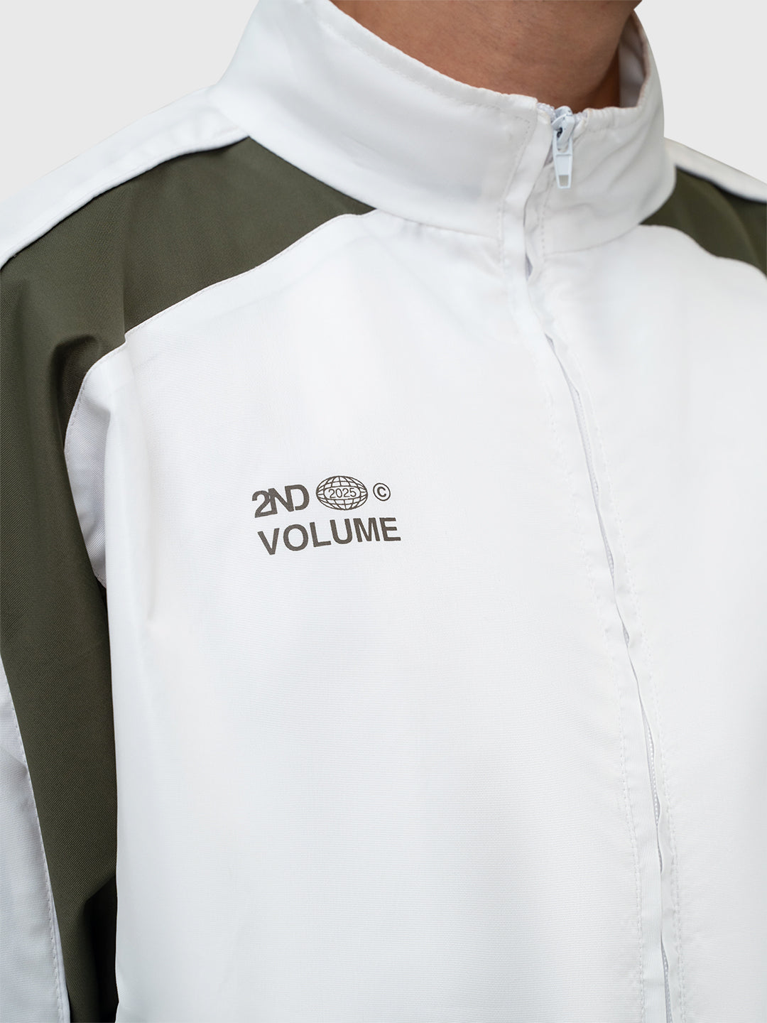 LE Track Jacket - Bright White/Dusty Khaki