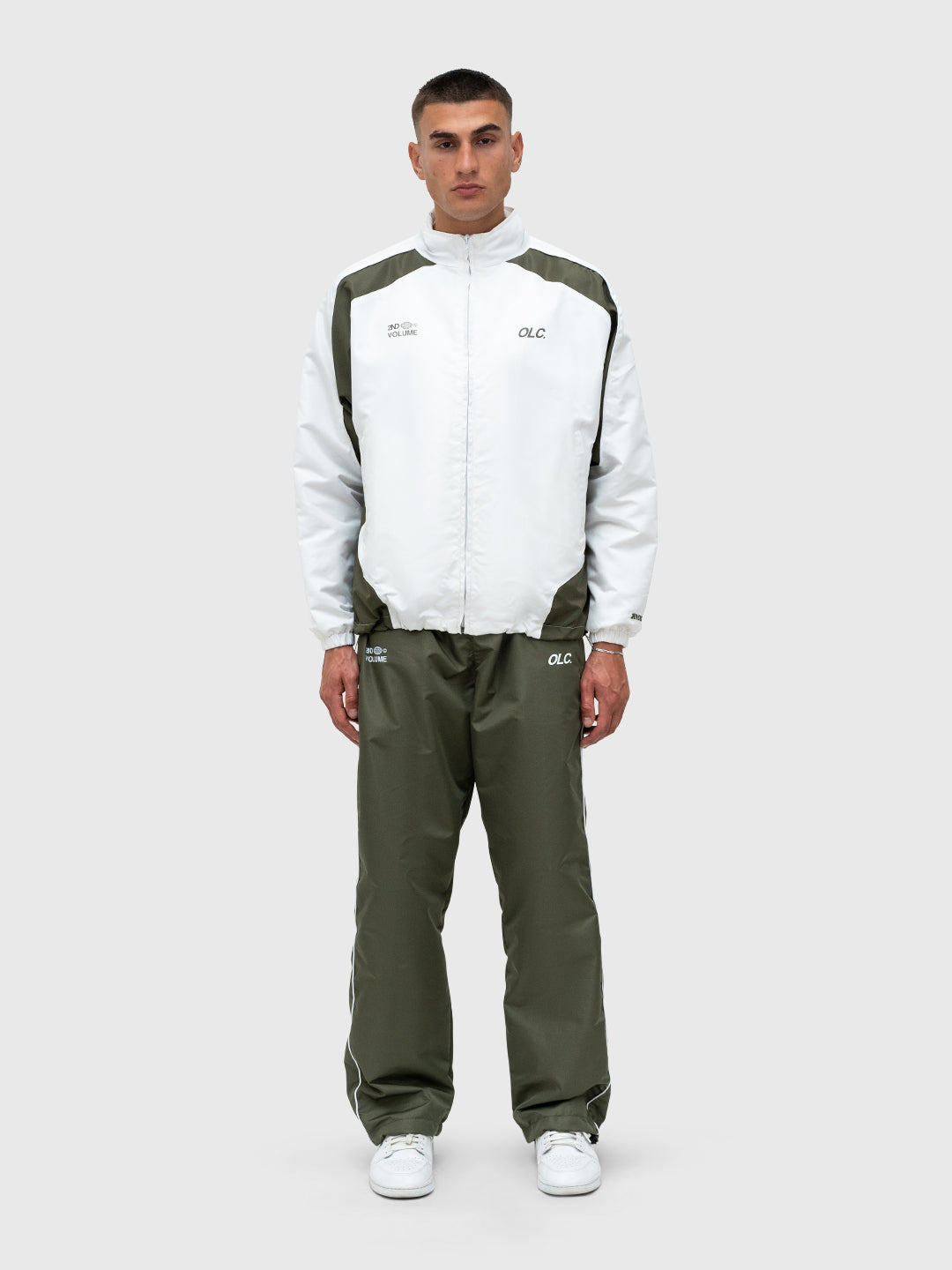 LE Track Jacket - Bright White/Dusty Khaki