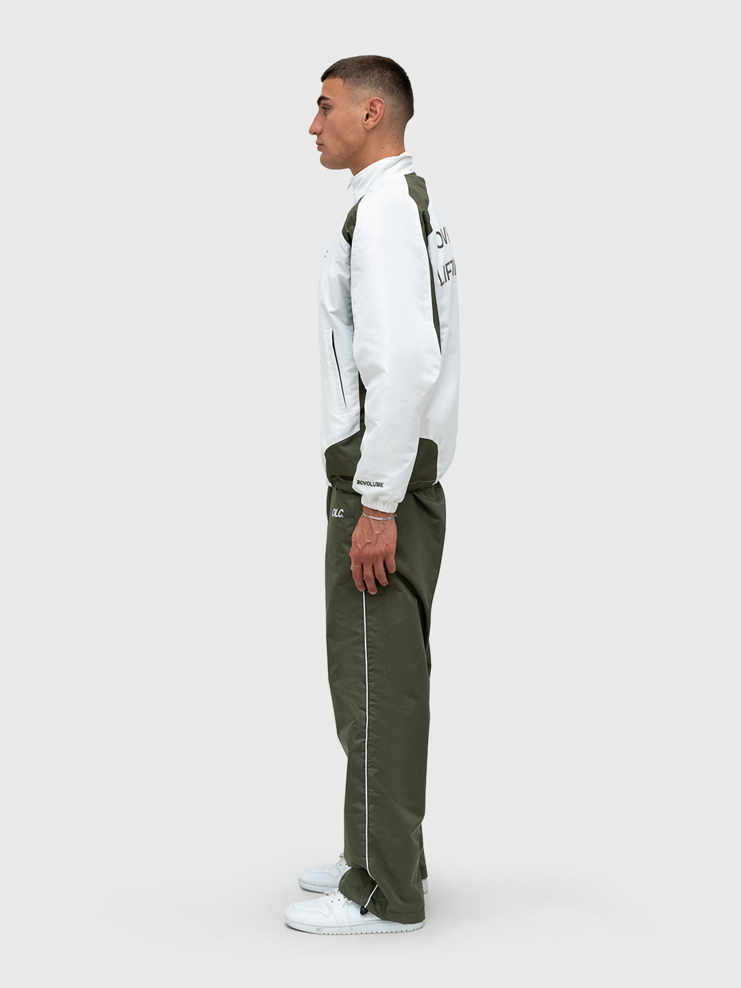 LE Track Jacket - Bright White/Dusty Khaki