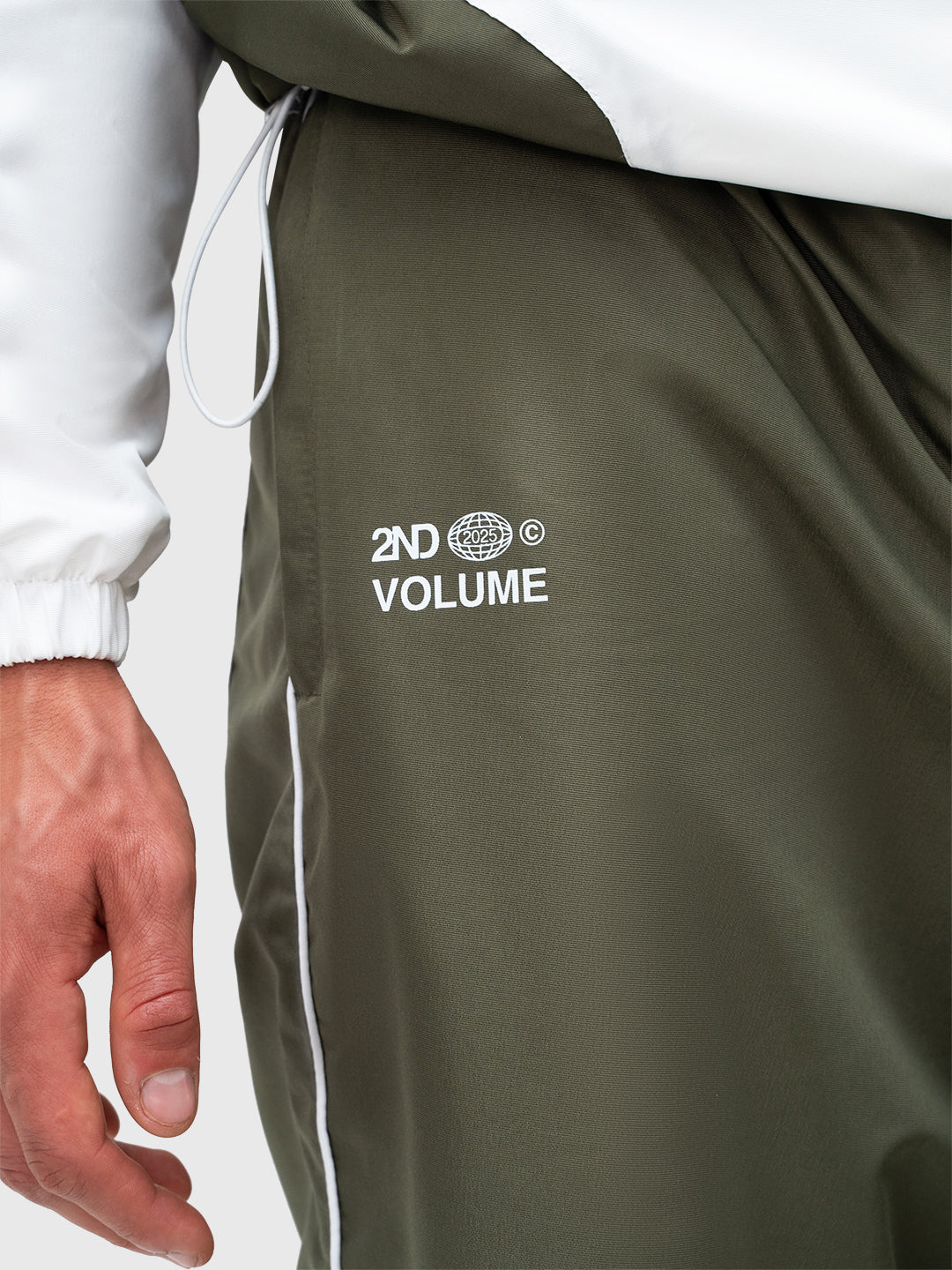 LE Track Pants - Dusty Khaki/Bright White