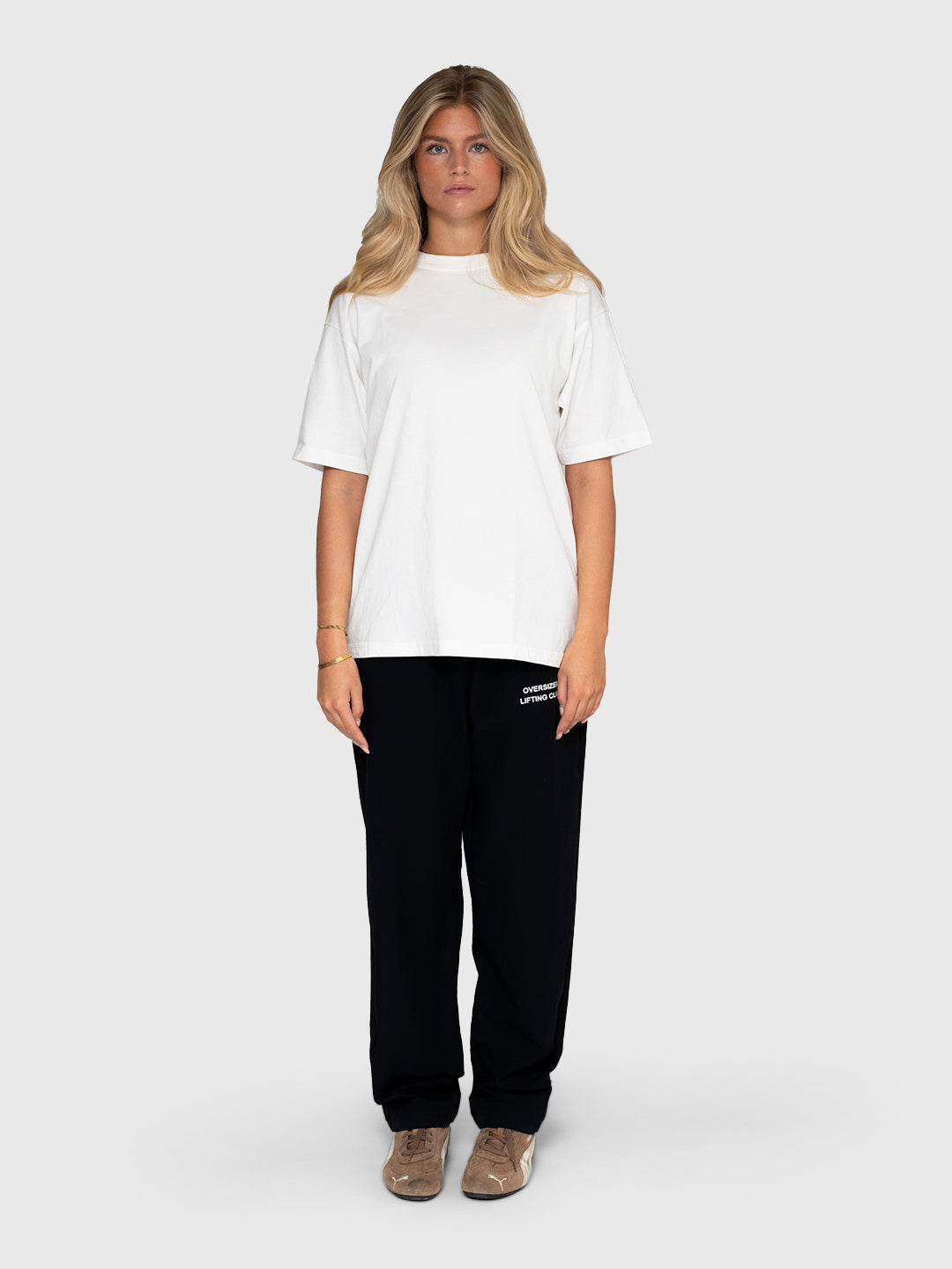 Over box tee - Cream/Blue