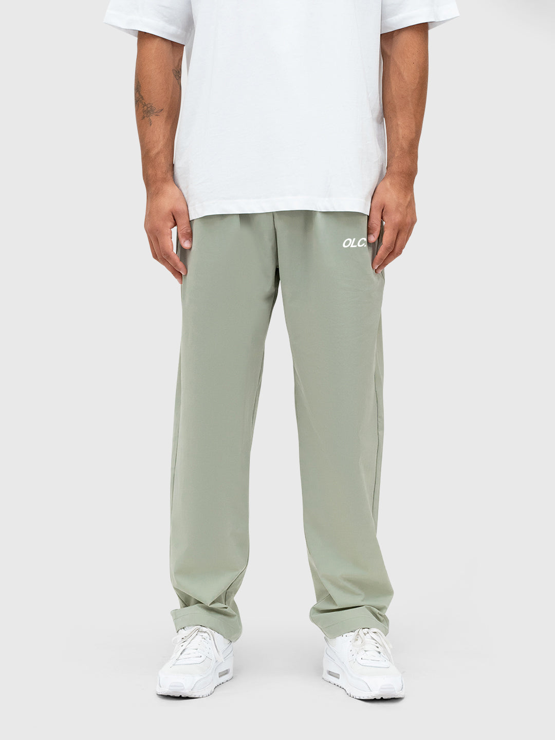Logo Tech Pants - Sage/White