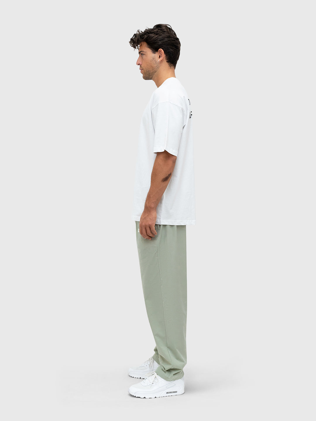 Logo Tech Pants - Sage/White