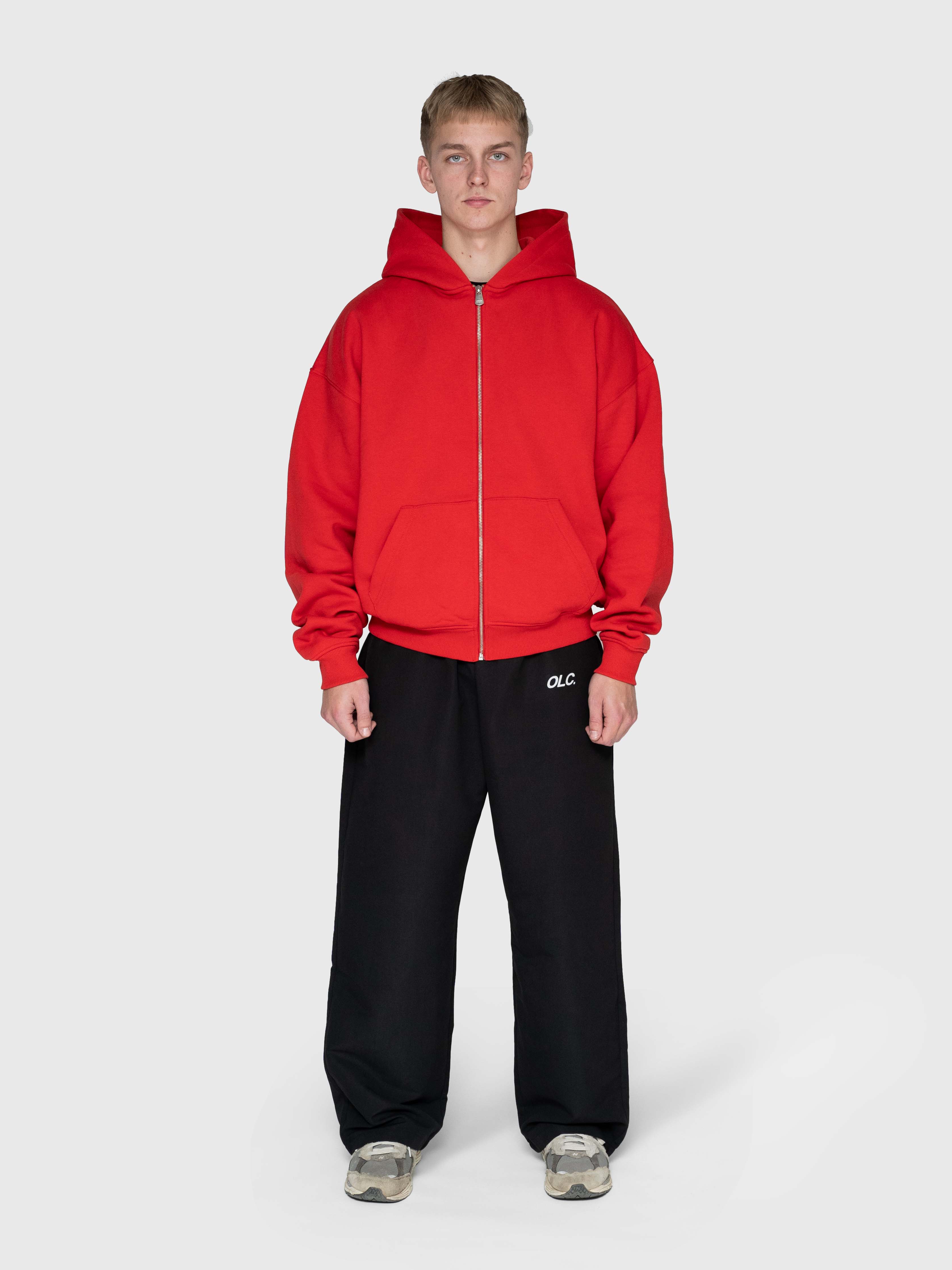 Confidence Zip Hoodie - Red/White