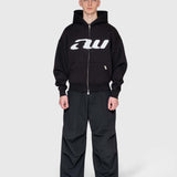 AW Puff Zip Hoodie - Black/White