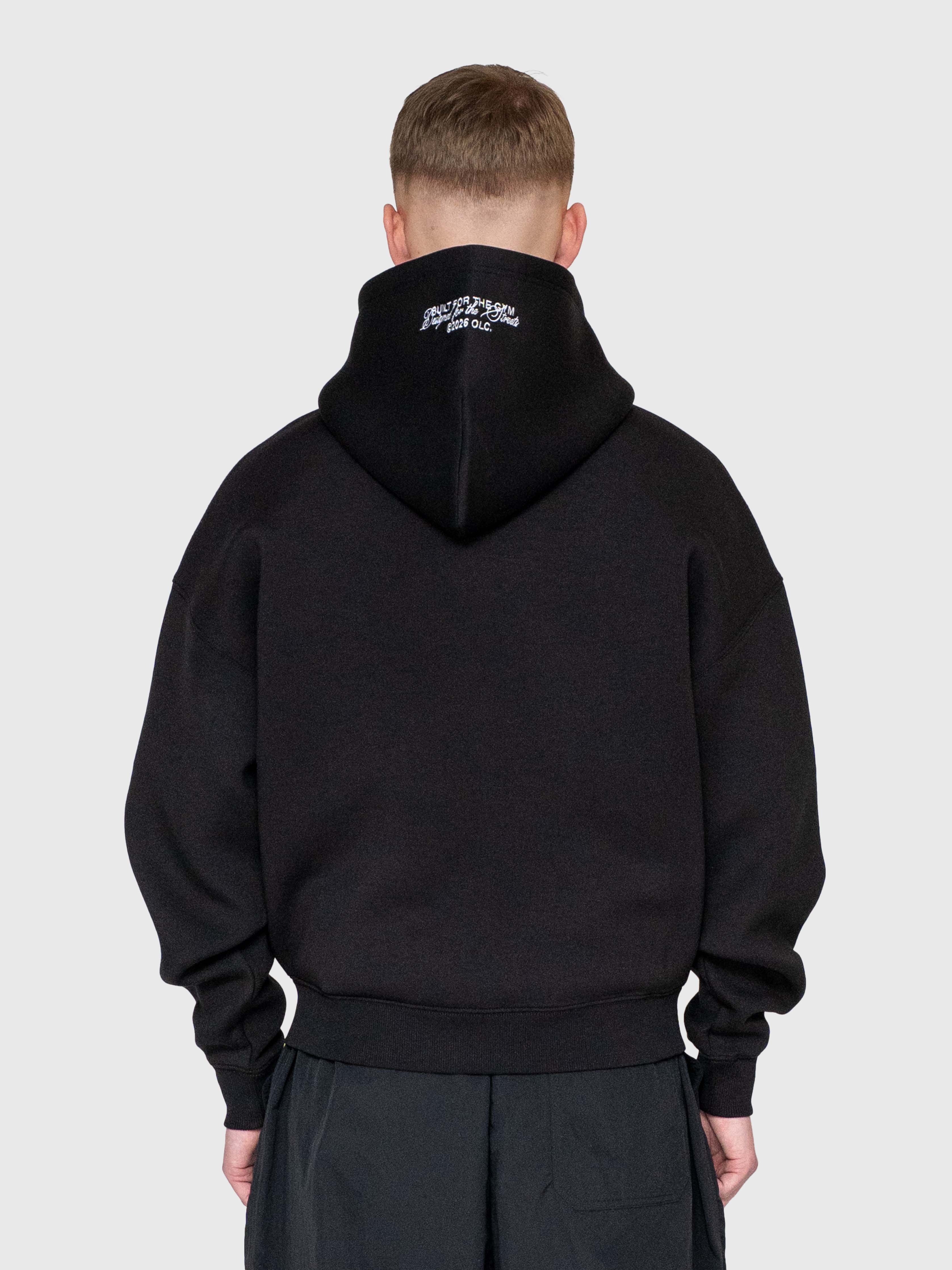 AW Puff Zip Hoodie - Black/White