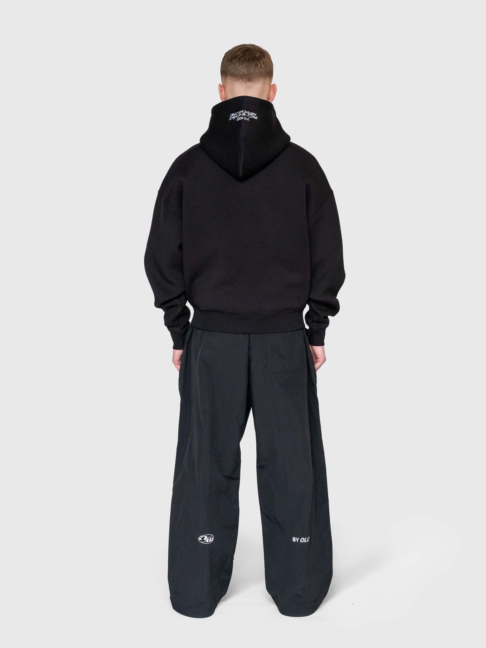 AW Puff Zip Hoodie - Black/White