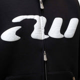 AW Puff Zip Hoodie - Black/White