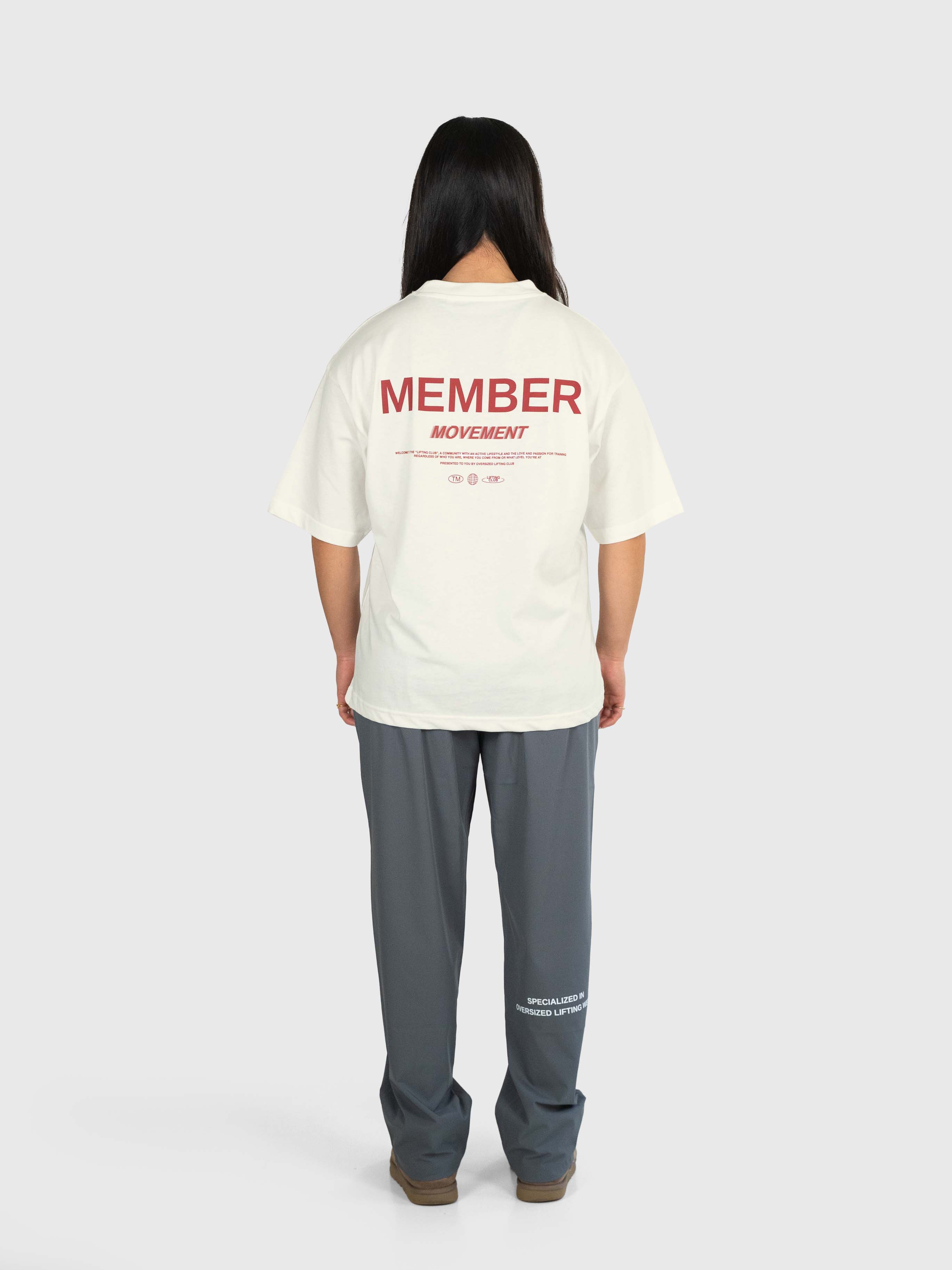 Member Box Tee - Cream White/Burgundy Red