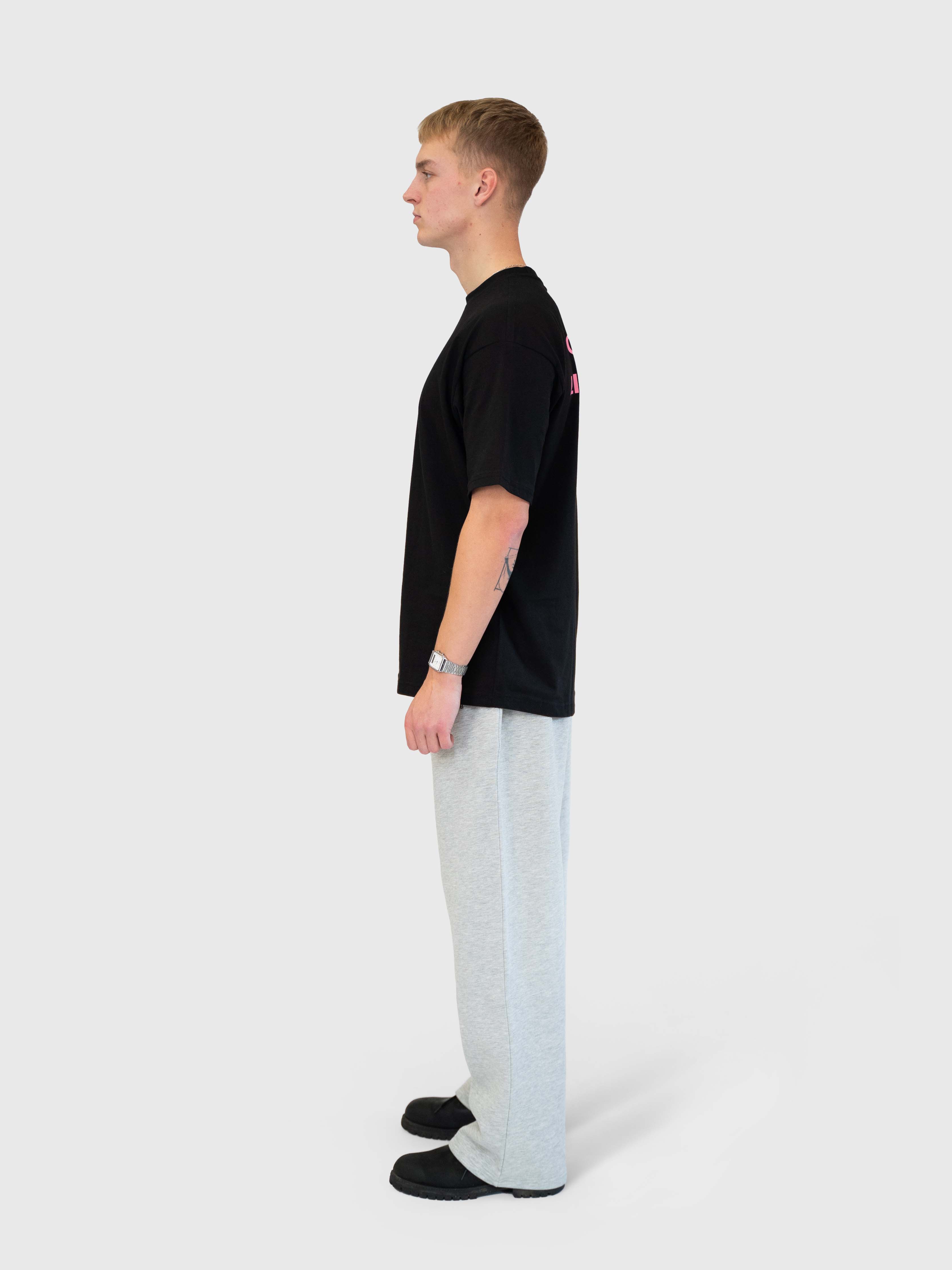 Logo Straight Sweatpants - Melange Grey/Black