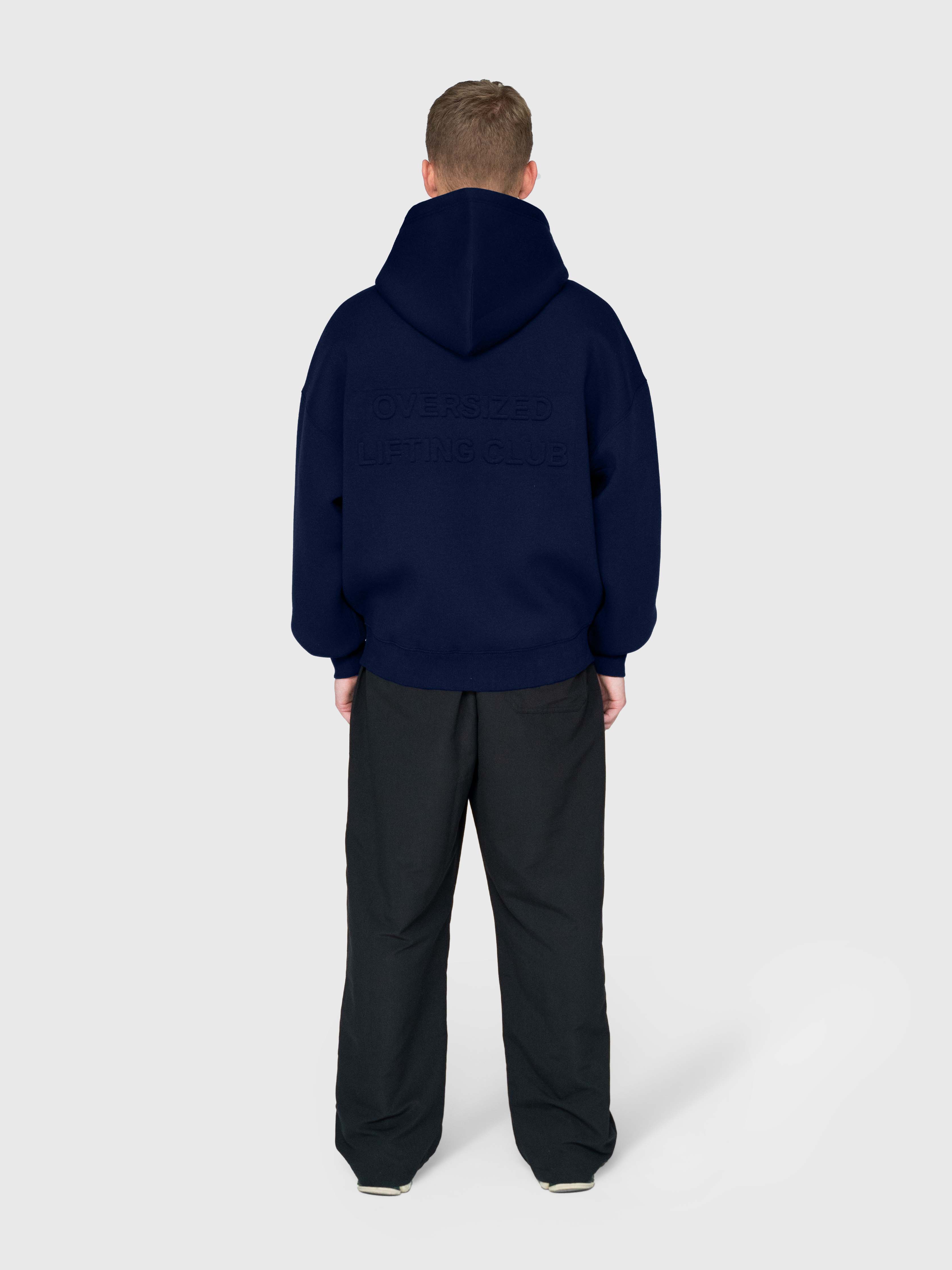 Scuba Embossed Zip Hoodie - Midnight Navy