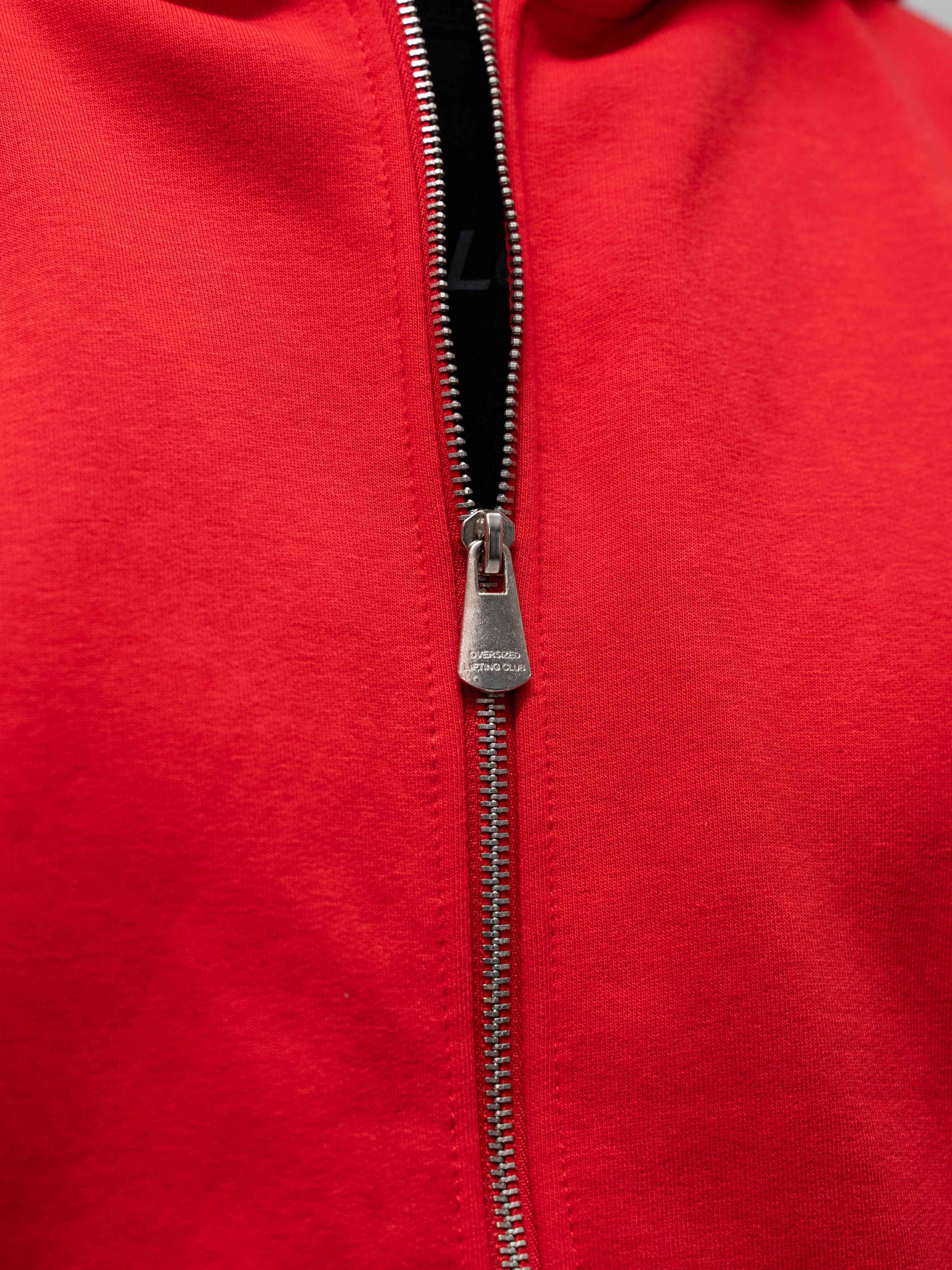 Confidence Zip Hoodie - Red/White