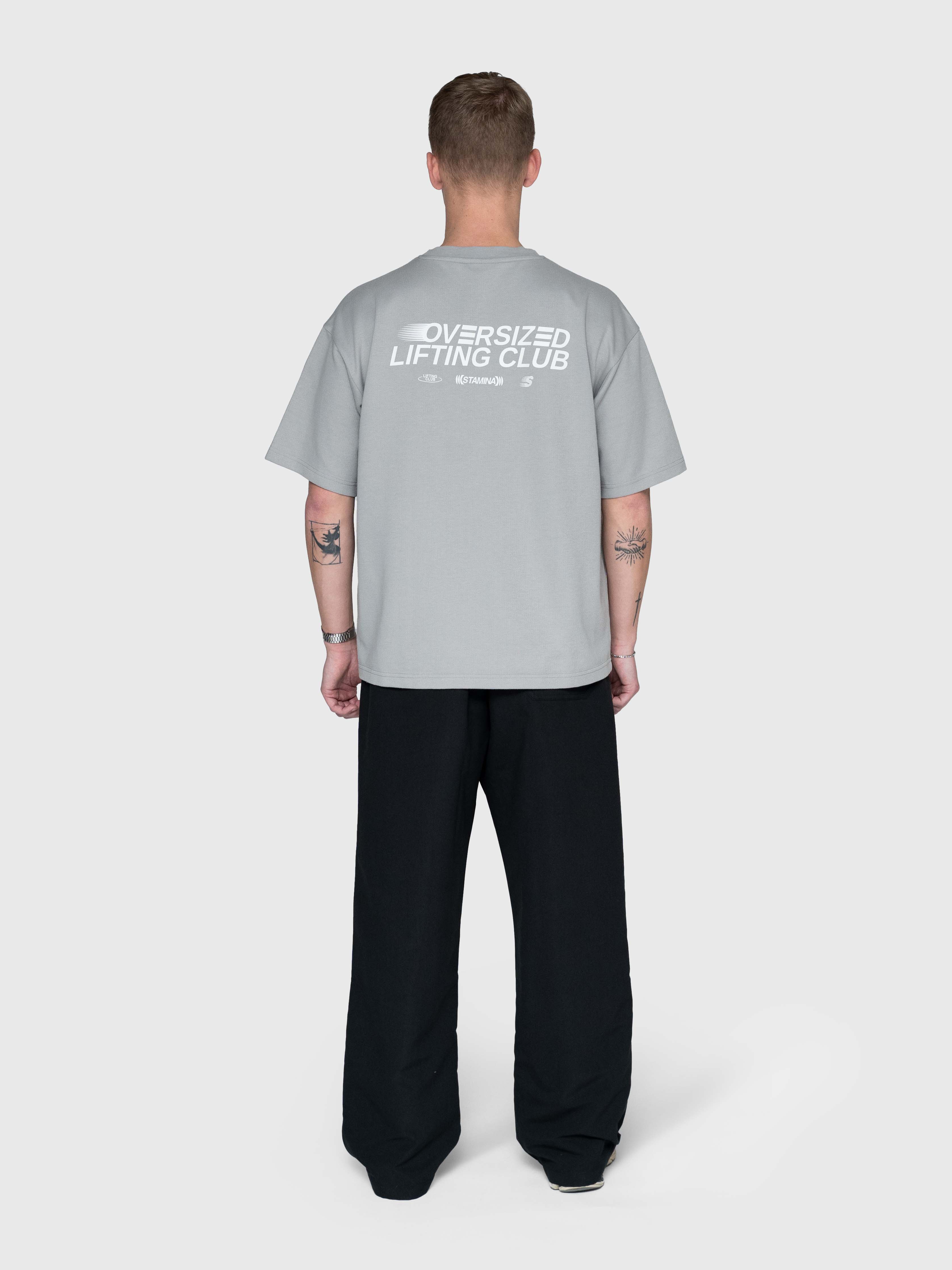 Interlock Stamina Box Tee - Neutral Grey/White