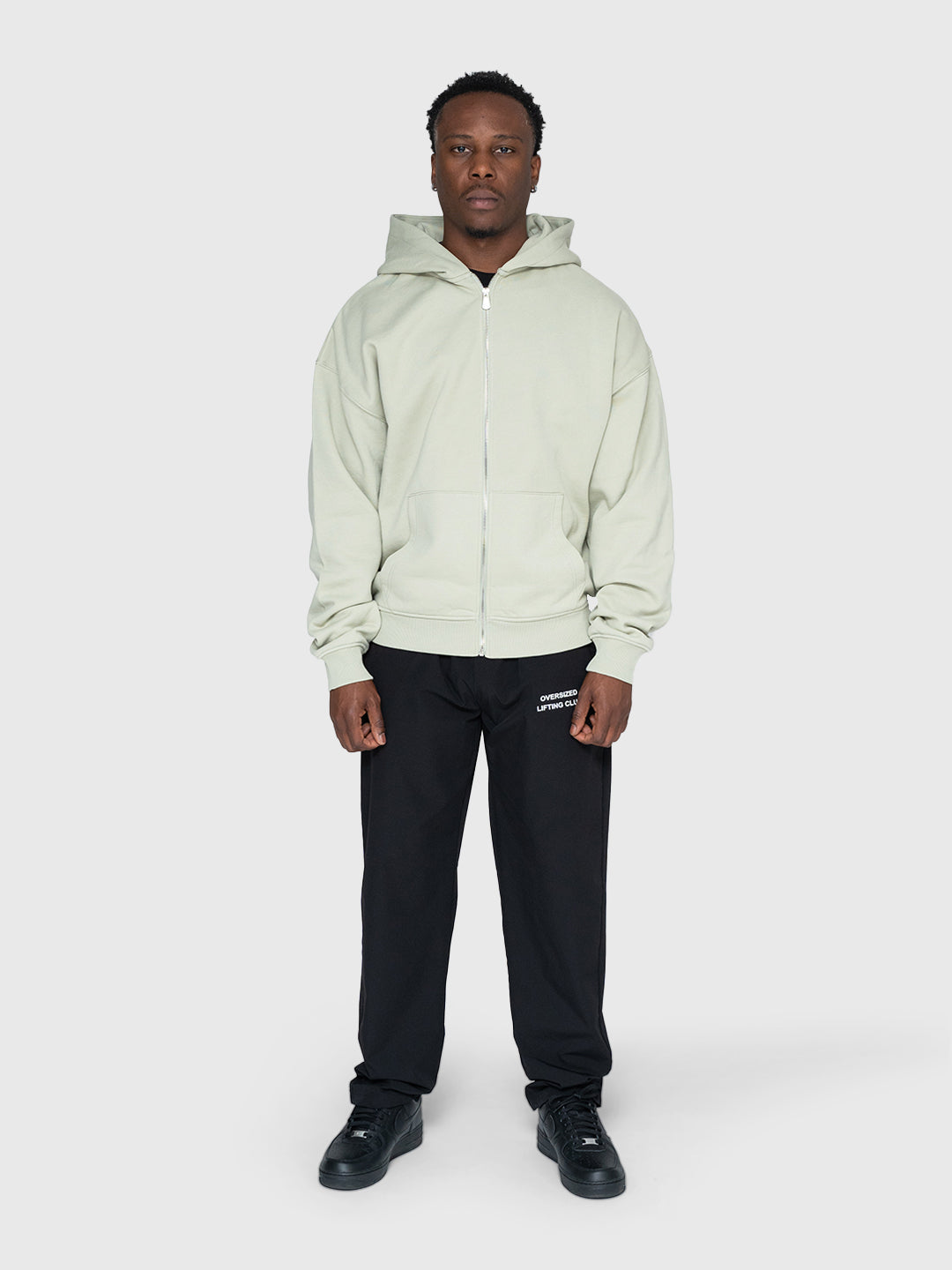 Confidence Zip Hoodie - Sage/Warm Grey