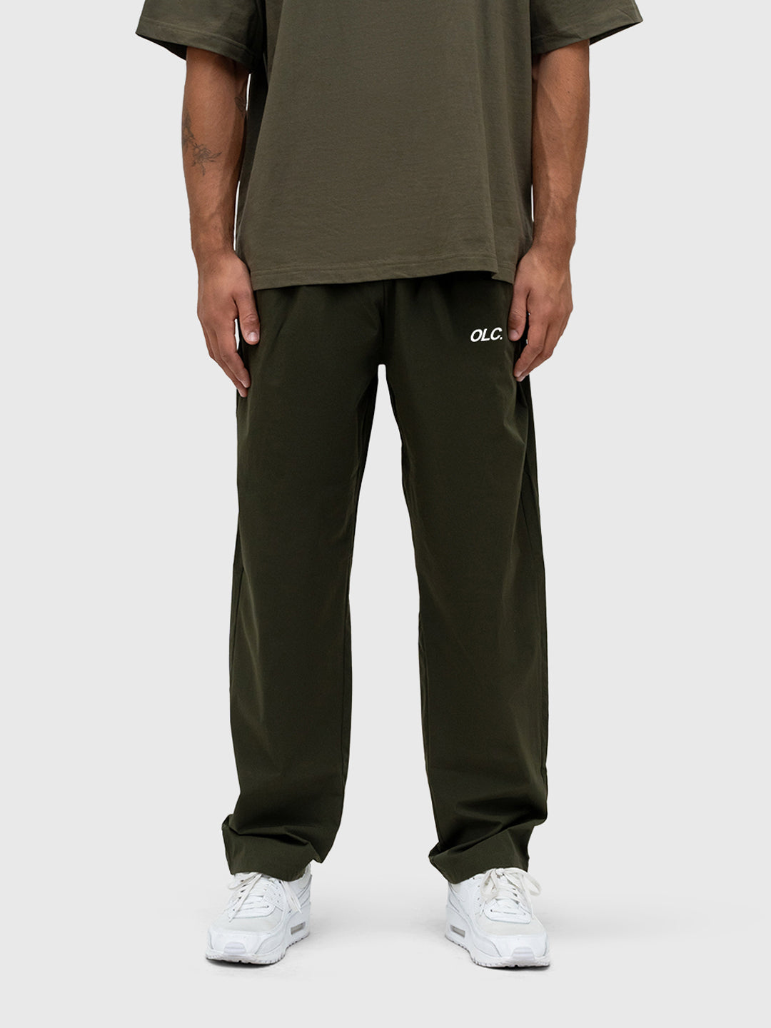 Logo Tech Pants - Khaki/White