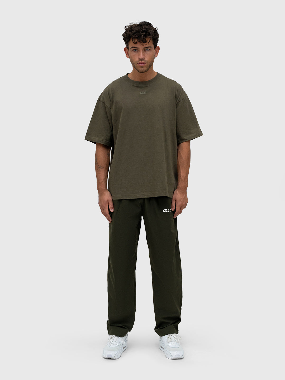 Logo Tech Pants - Khaki/White