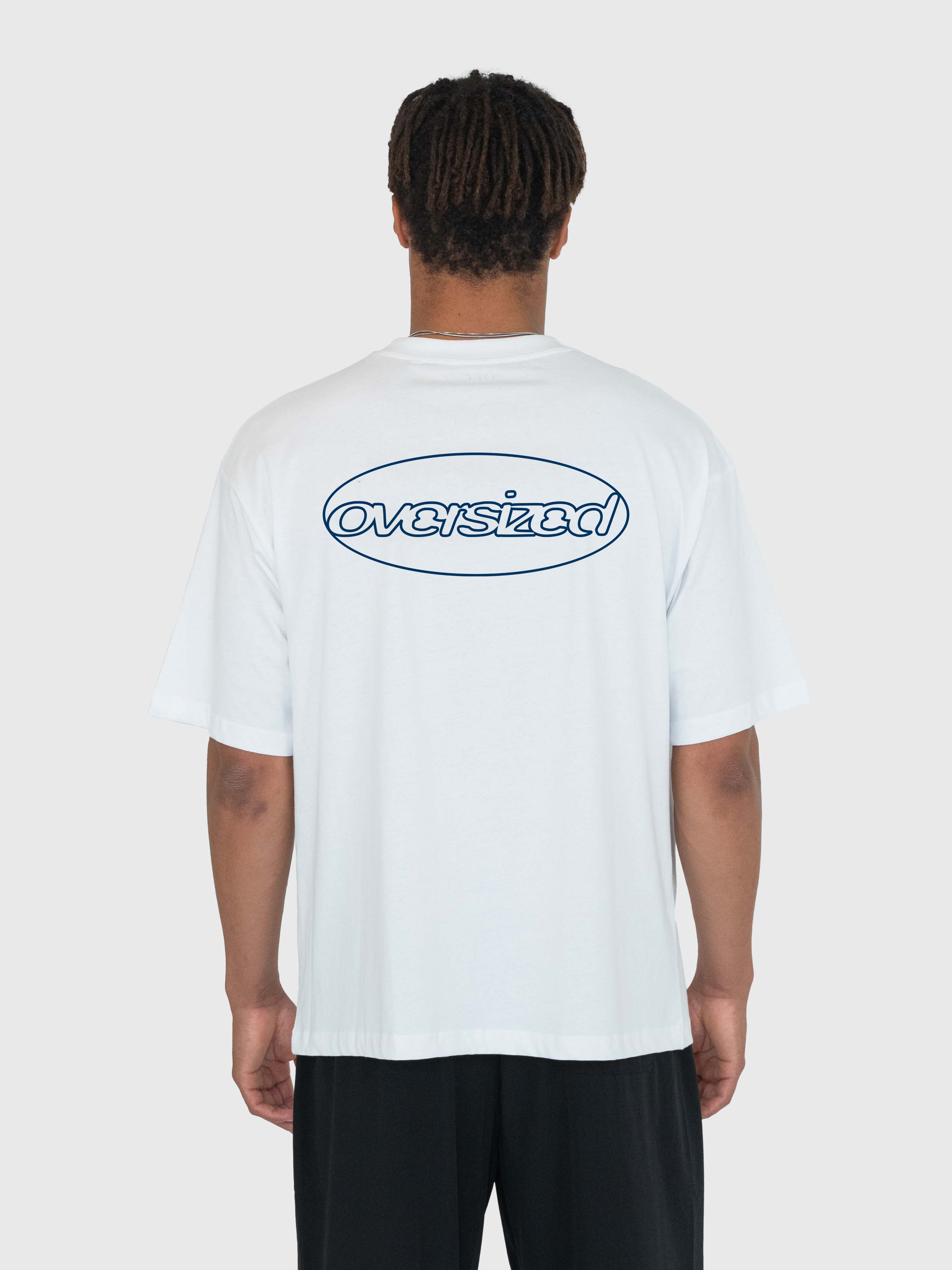 Commitment Box Tee - White/Navy Blue