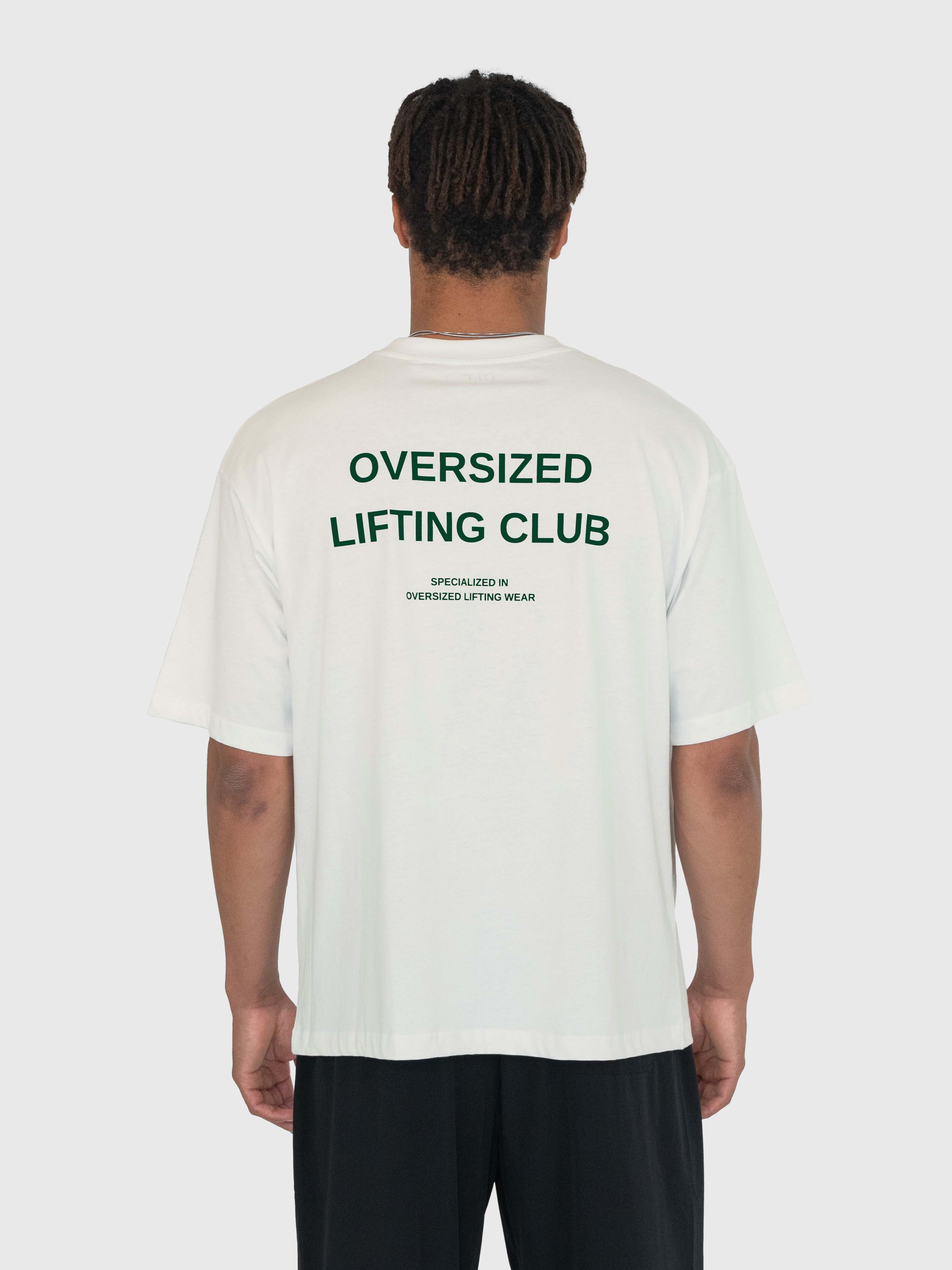 Confidence Box Tee - Cream White/Forrest Green