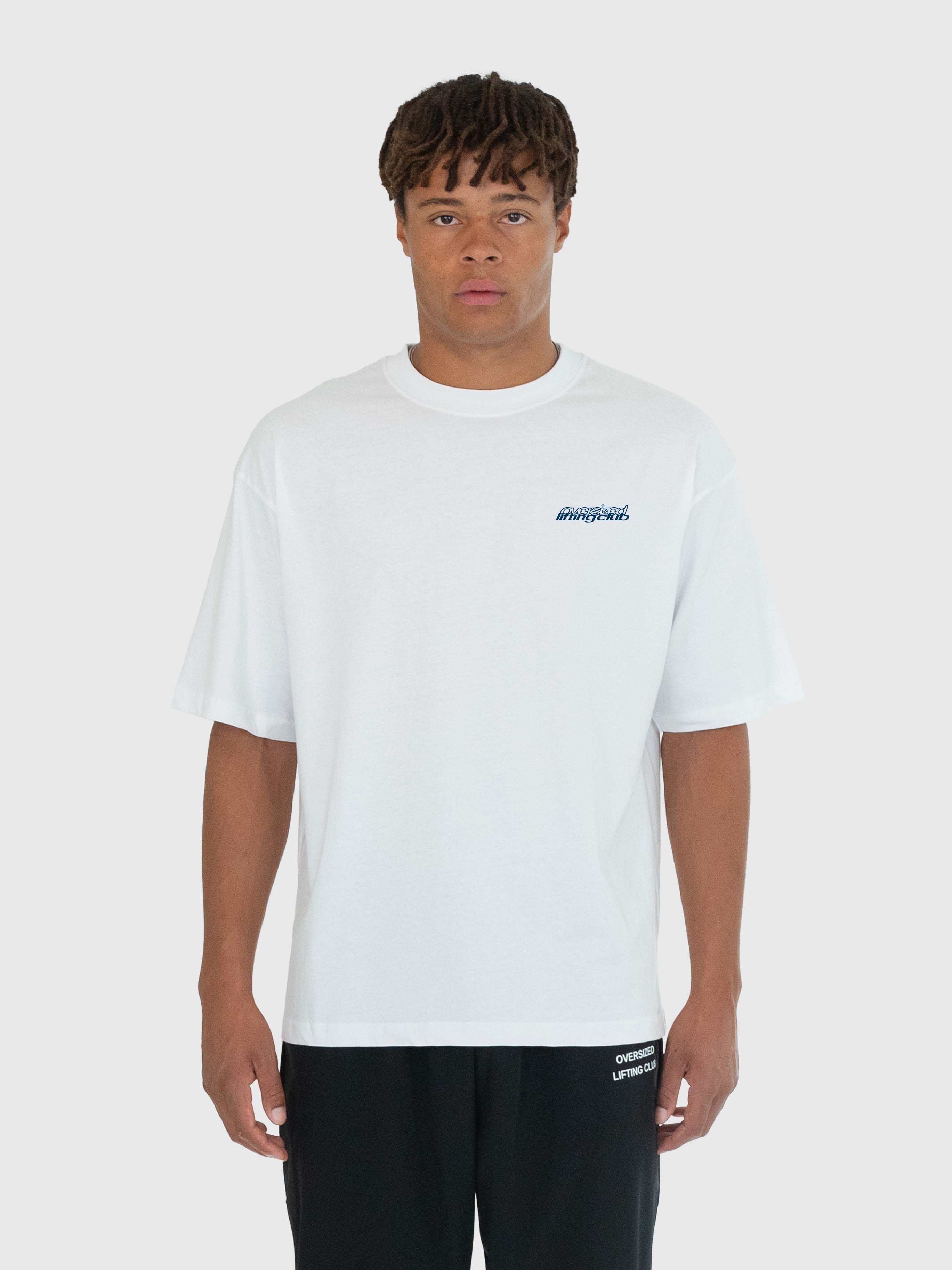 Commitment Box Tee - White/Navy Blue