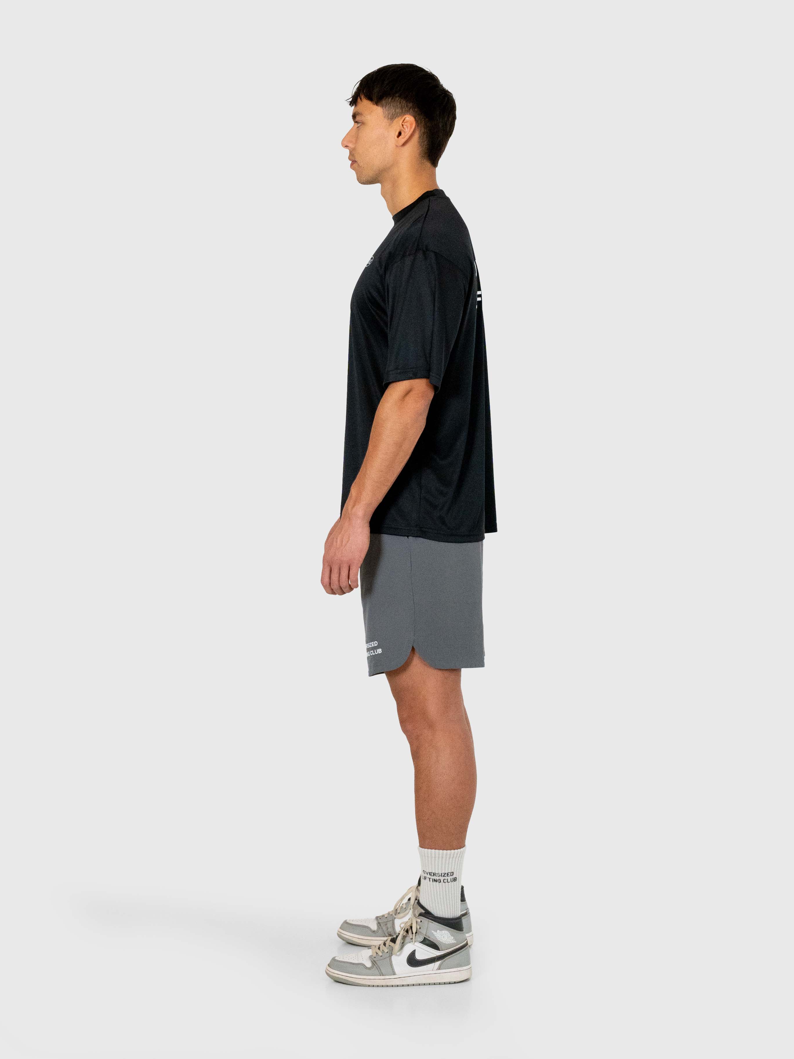 Confidence Tech Shorts - Charcoal Grey/White