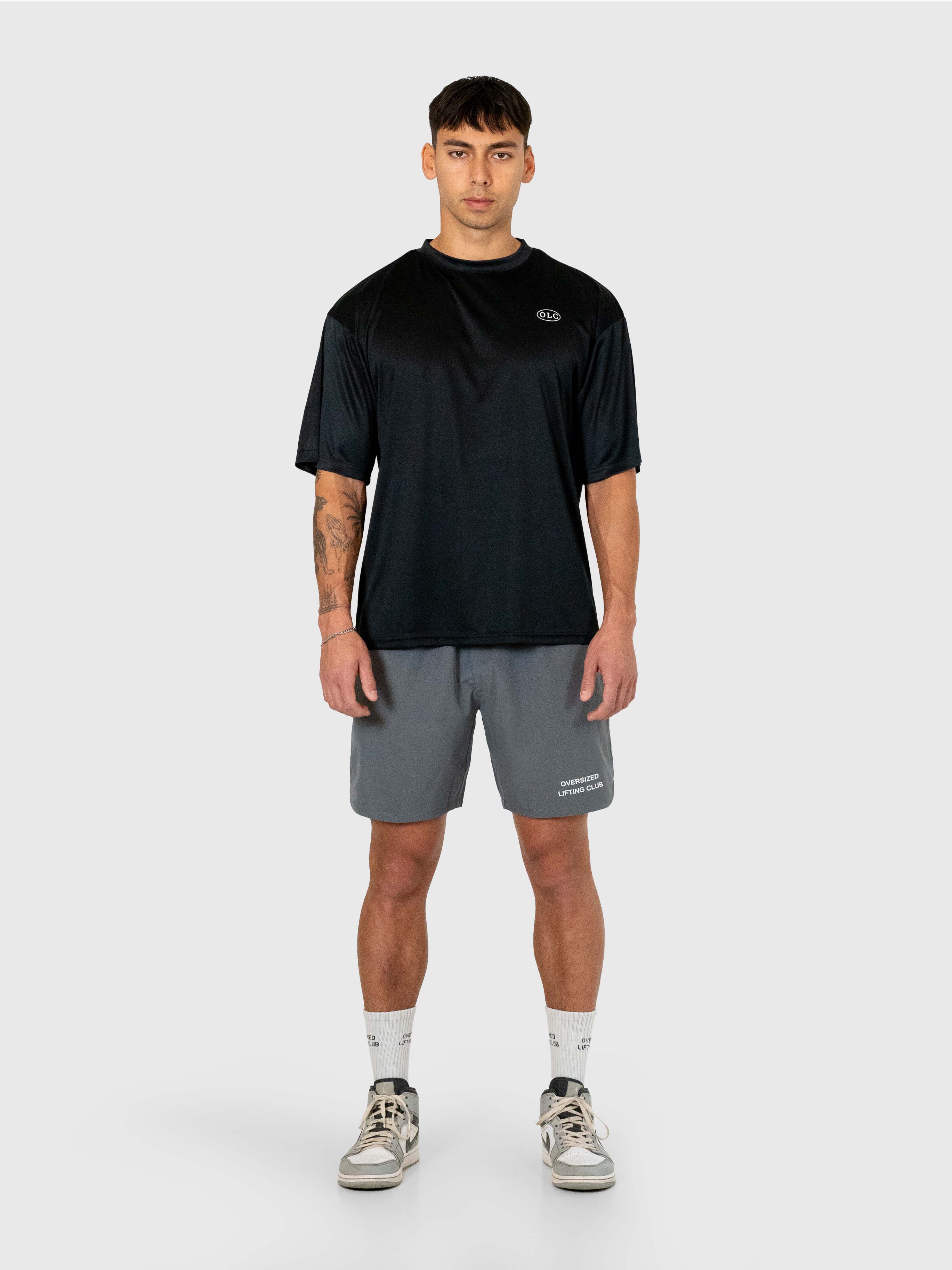 Confidence Tech Shorts - Charcoal Grey/White