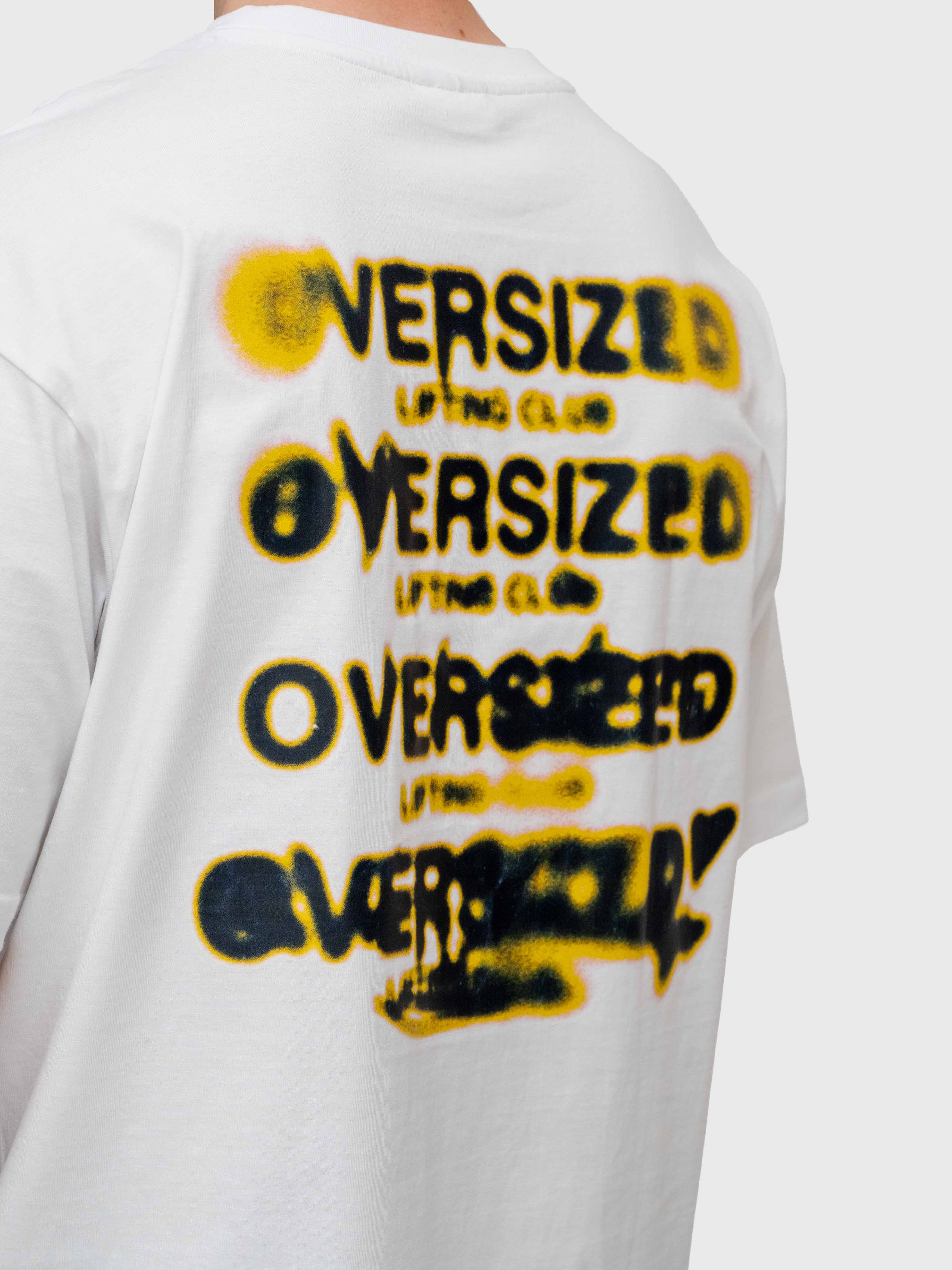 Smudgy Box Tee - White/Dark Yellow