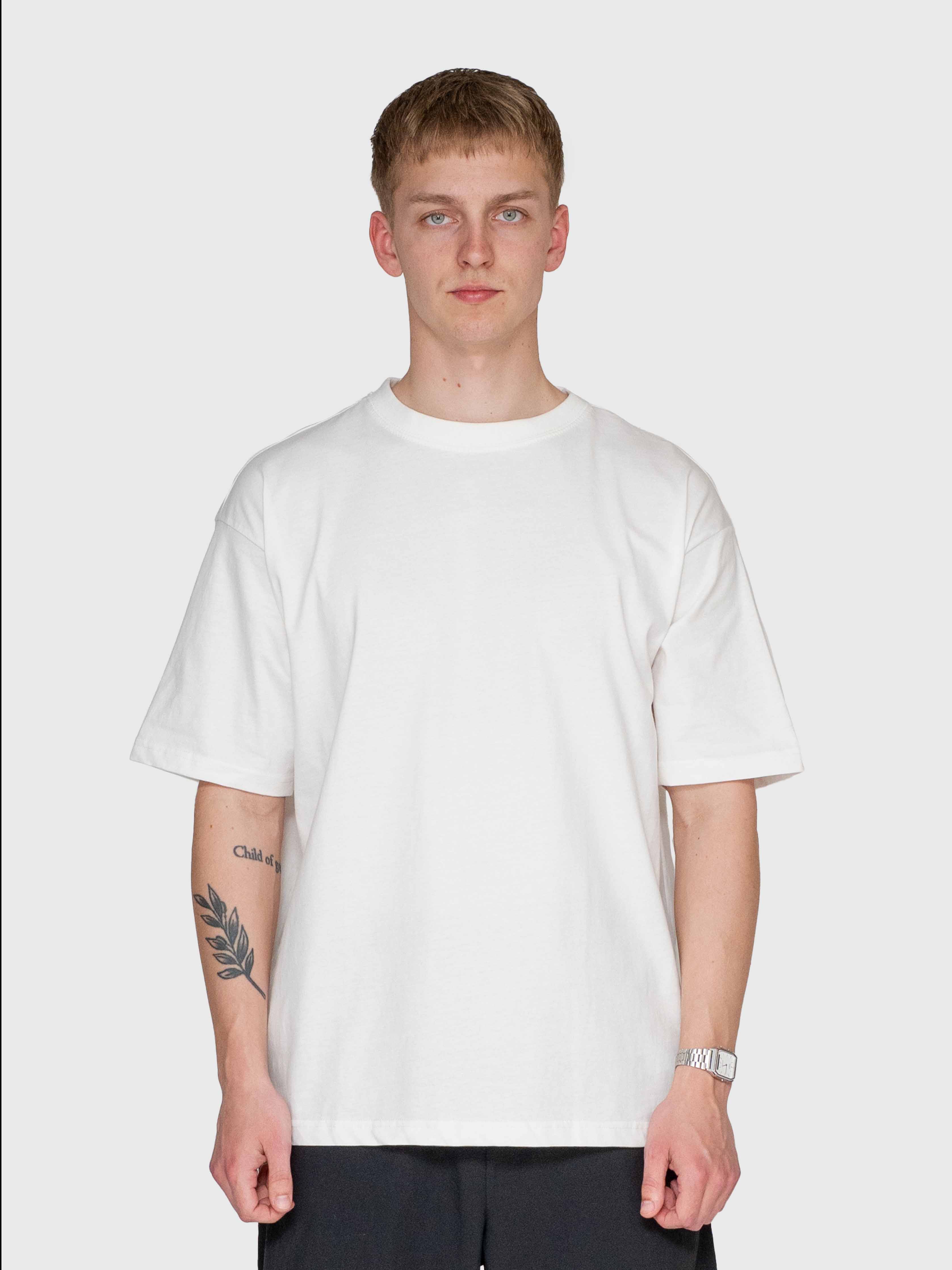 Over box tee - Cream/Blue