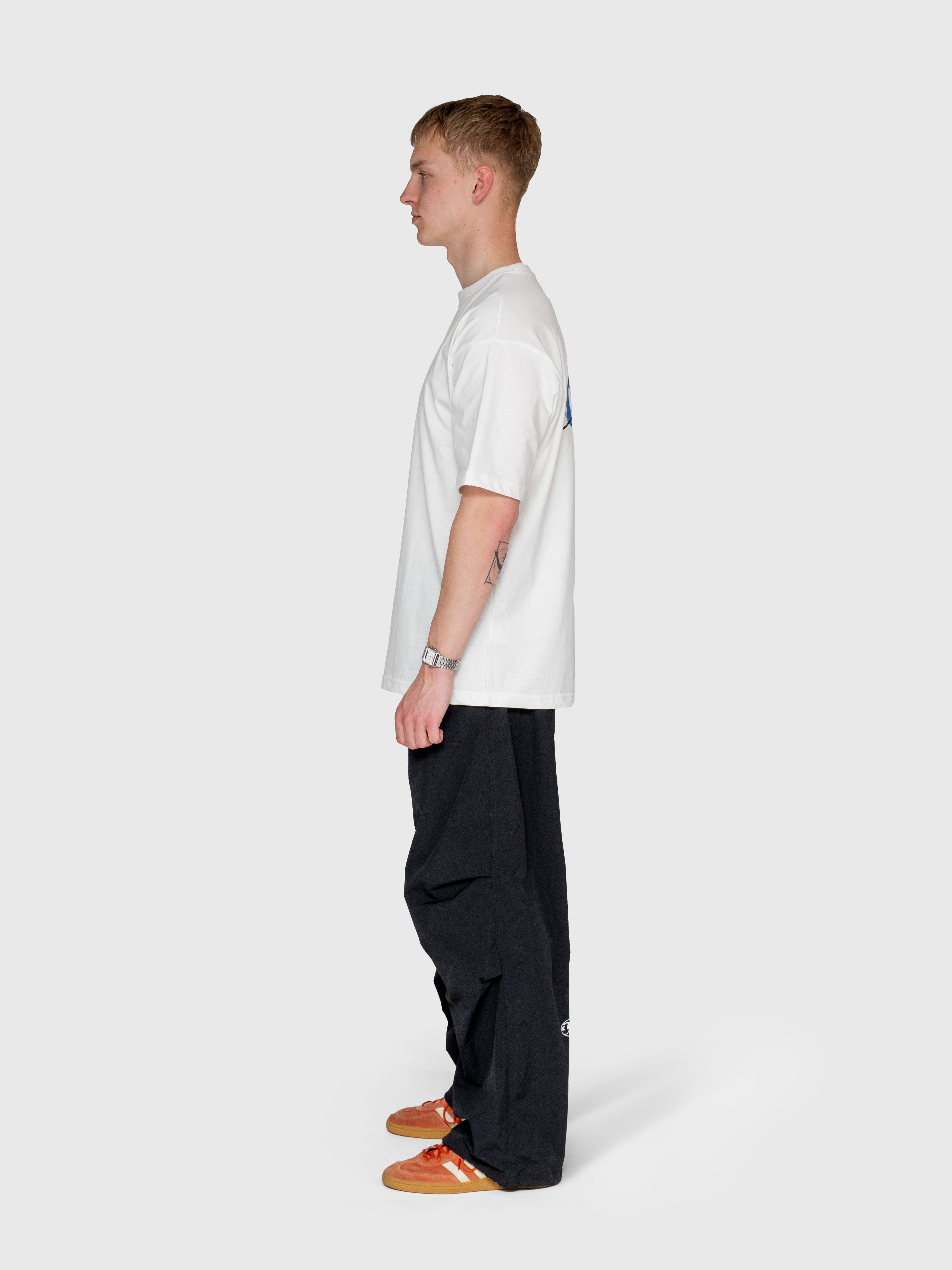 Over box tee - Cream/Blue