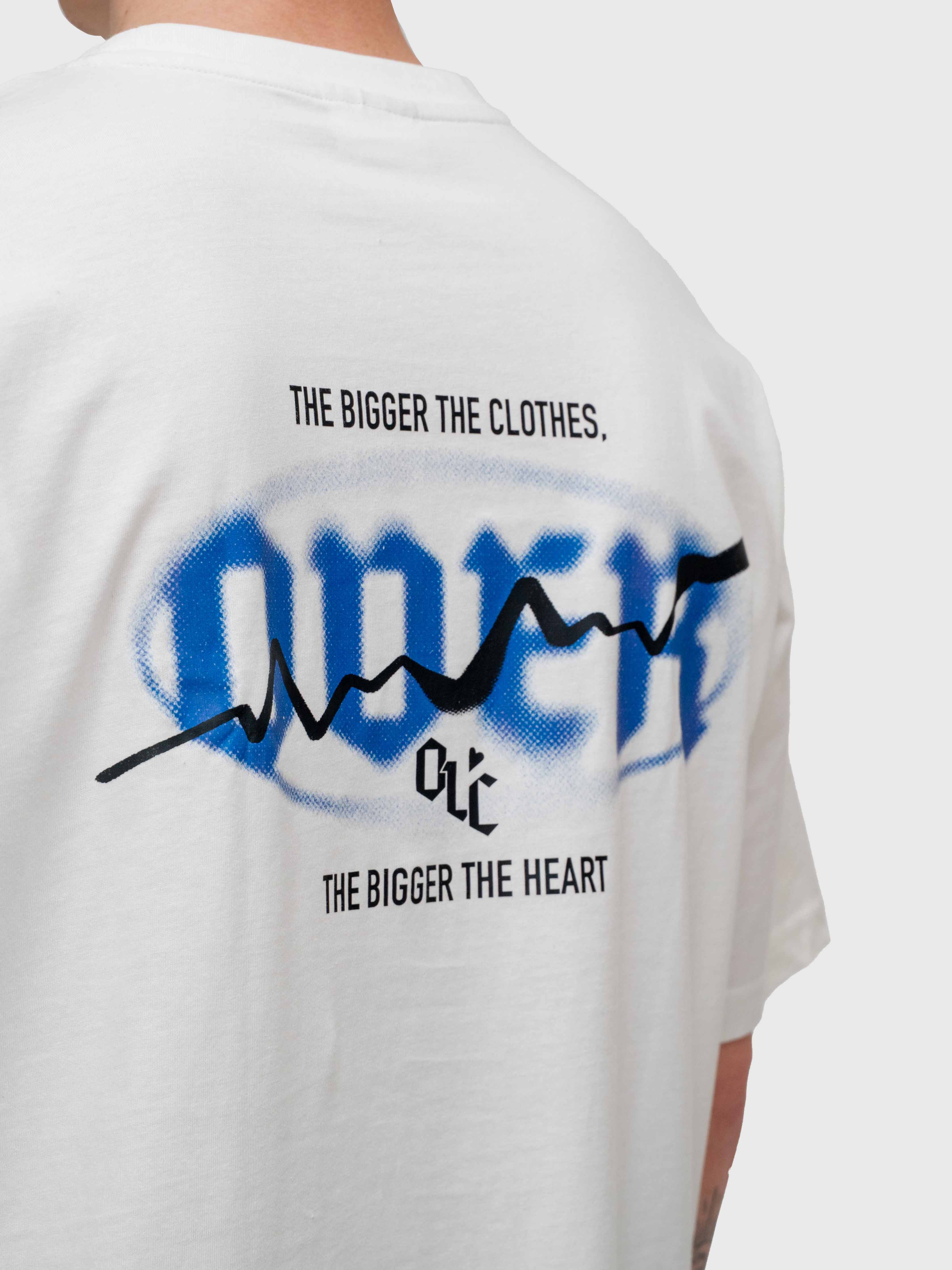 Over box tee - Cream/Blue
