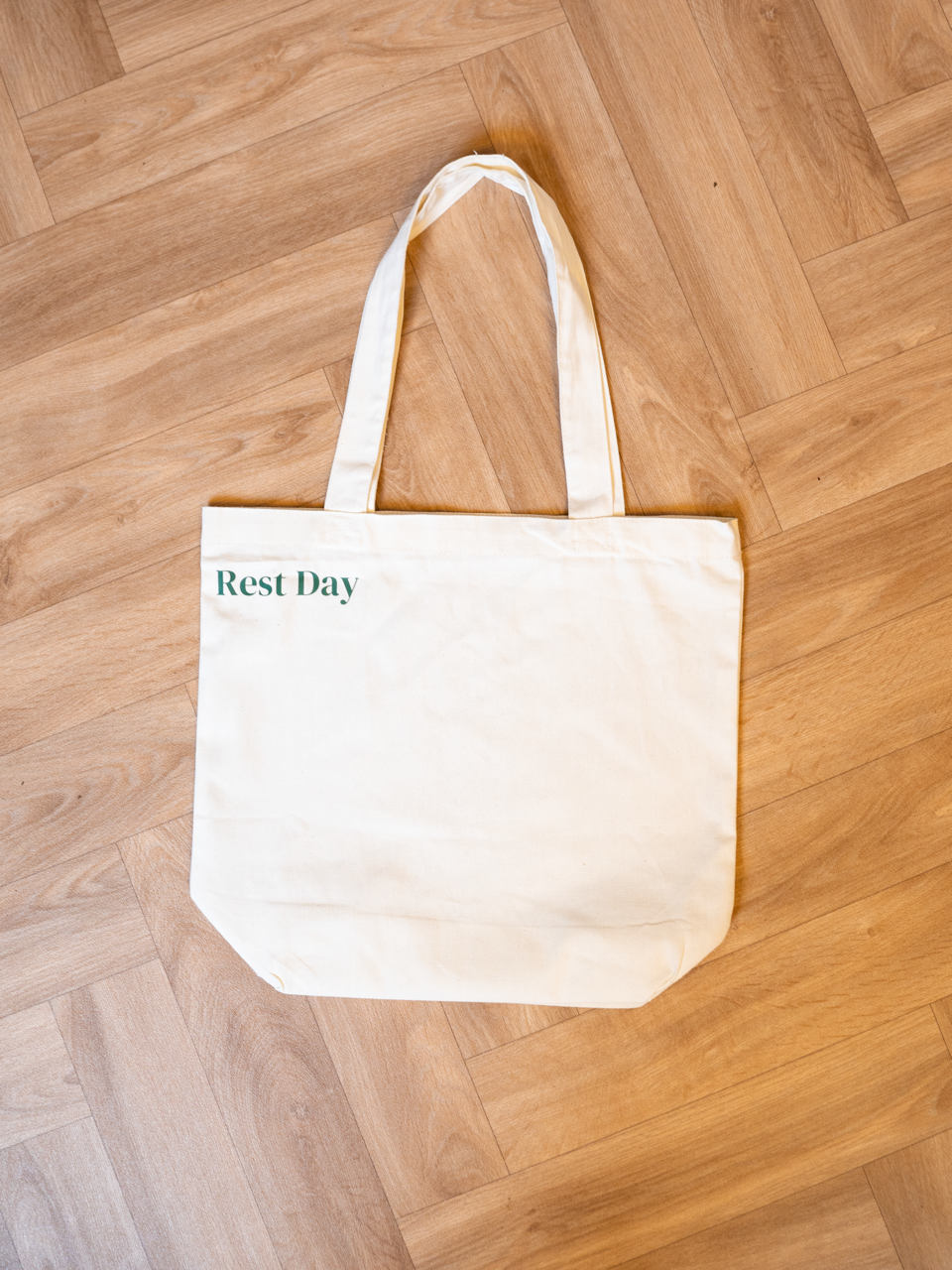 Yawn Tote Bag - Off White/Forrest Green